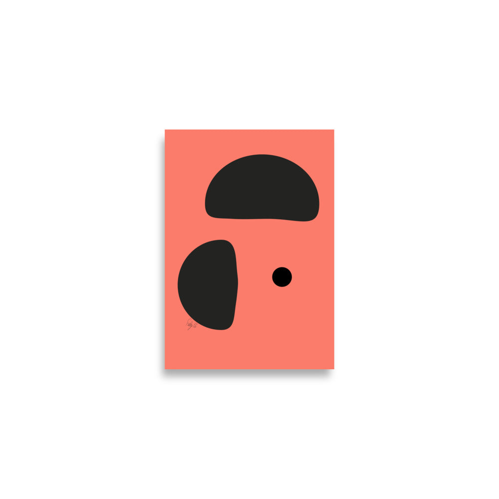 Opposite dots salmon Poster