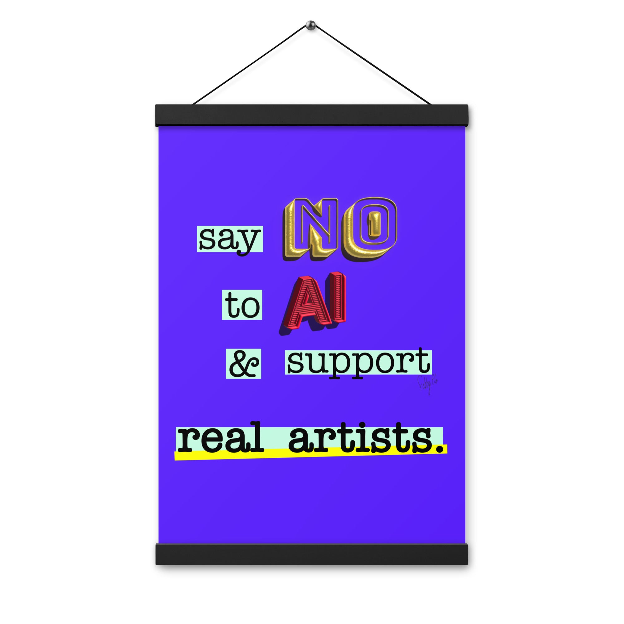 Say no to AI spiral Poster with hangers