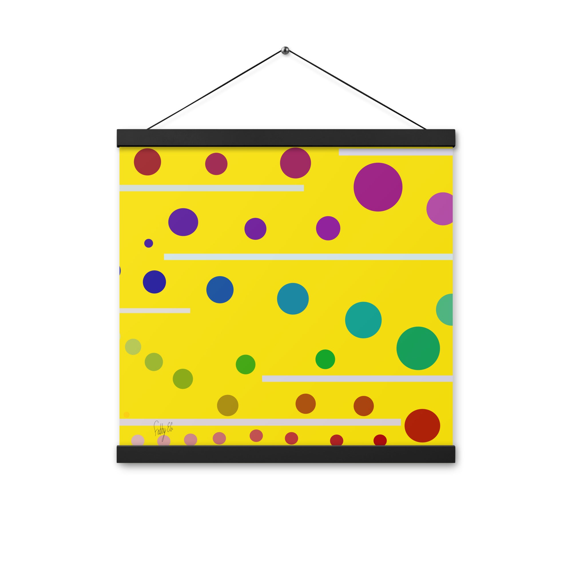 Follow along light yellow Poster with hangers