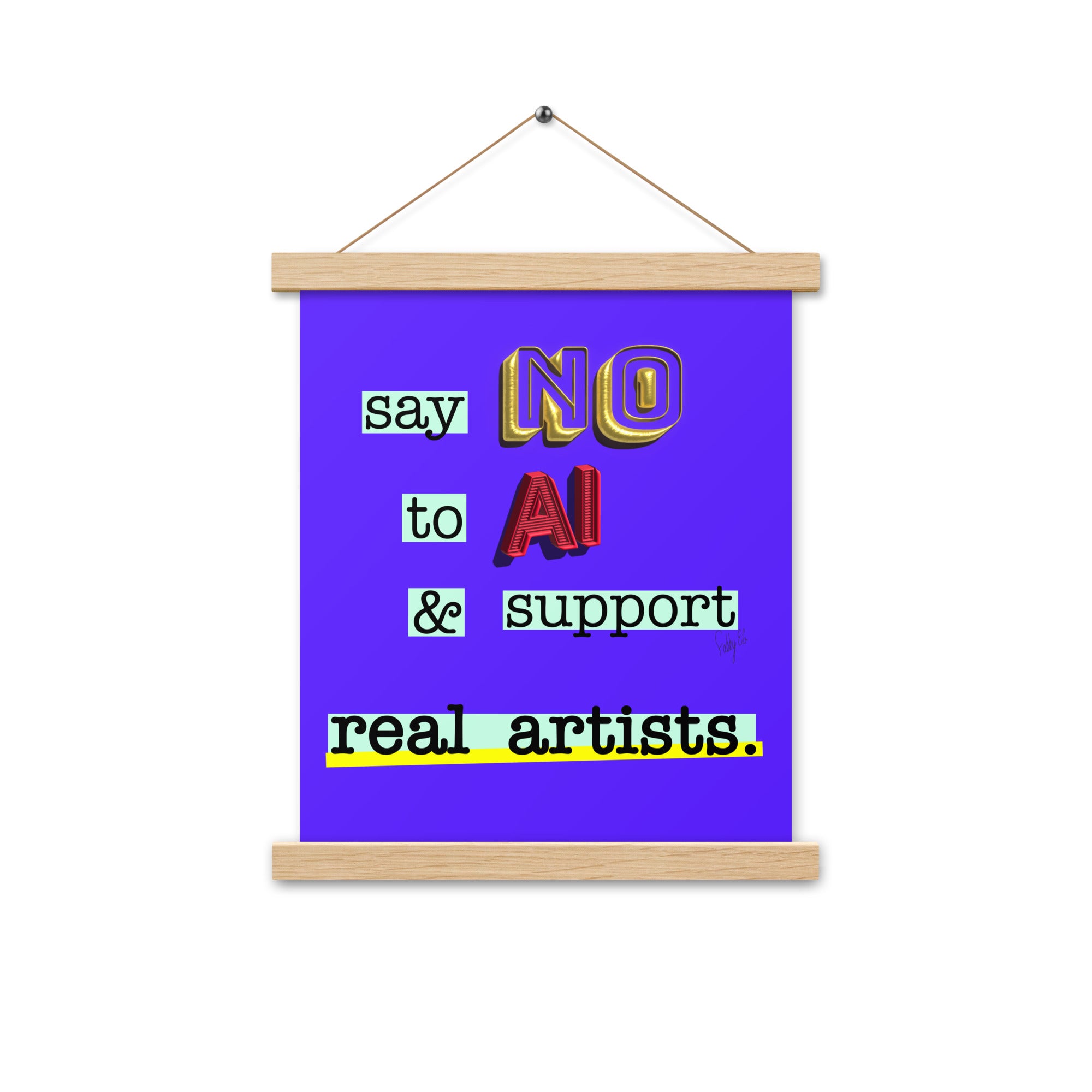 Say no to AI spiral Poster with hangers