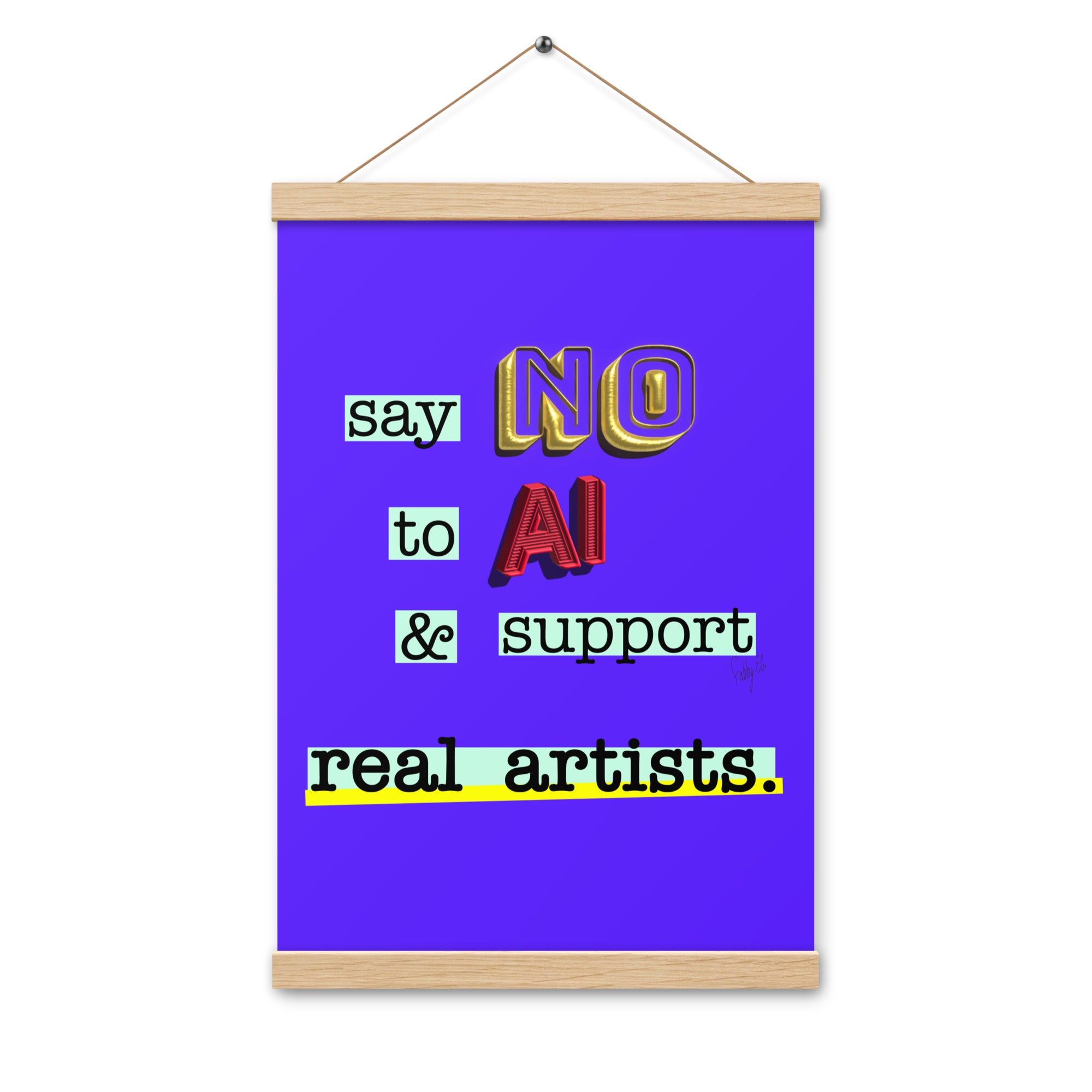 Say no to AI spiral Poster with hangers