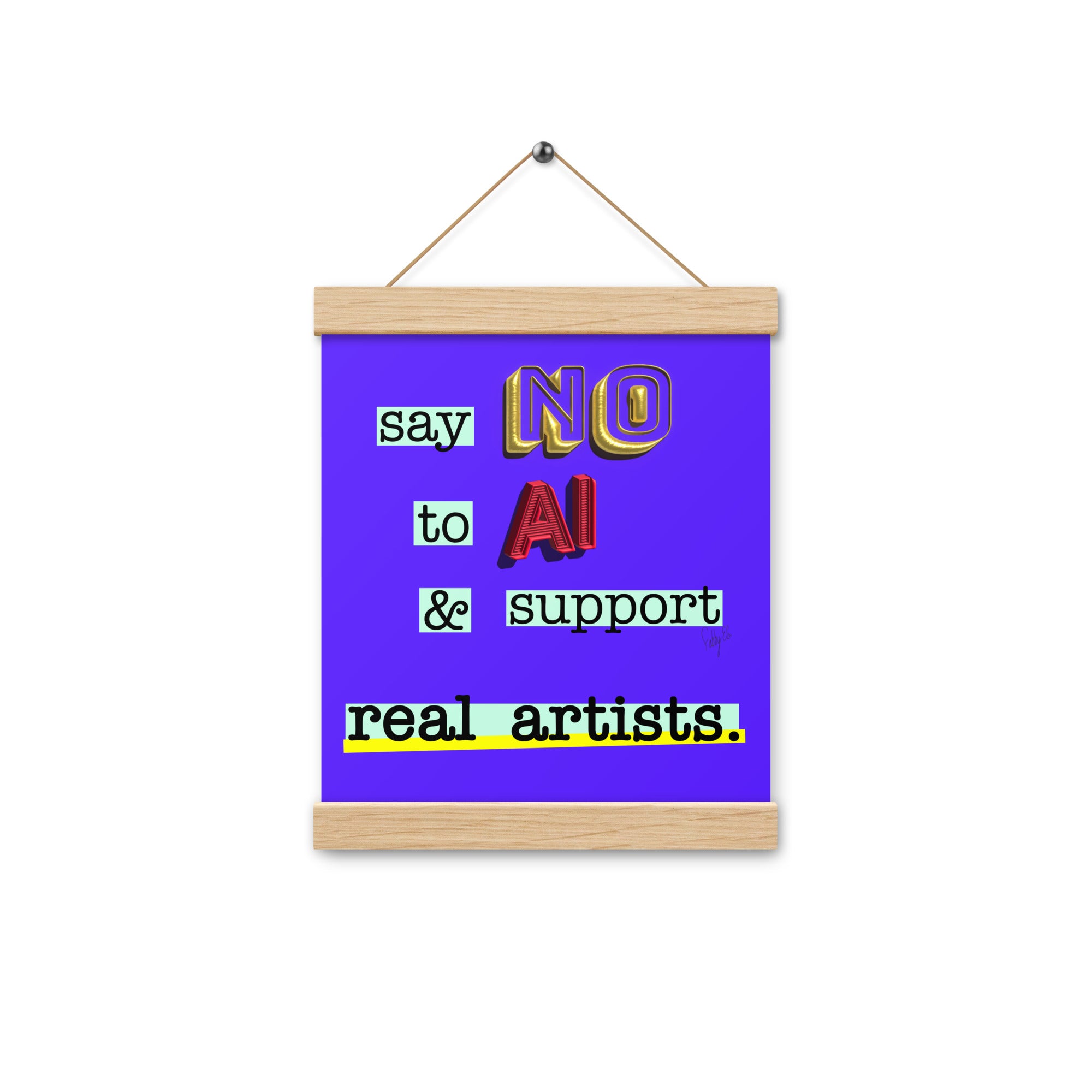 Say no to AI spiral Poster with hangers