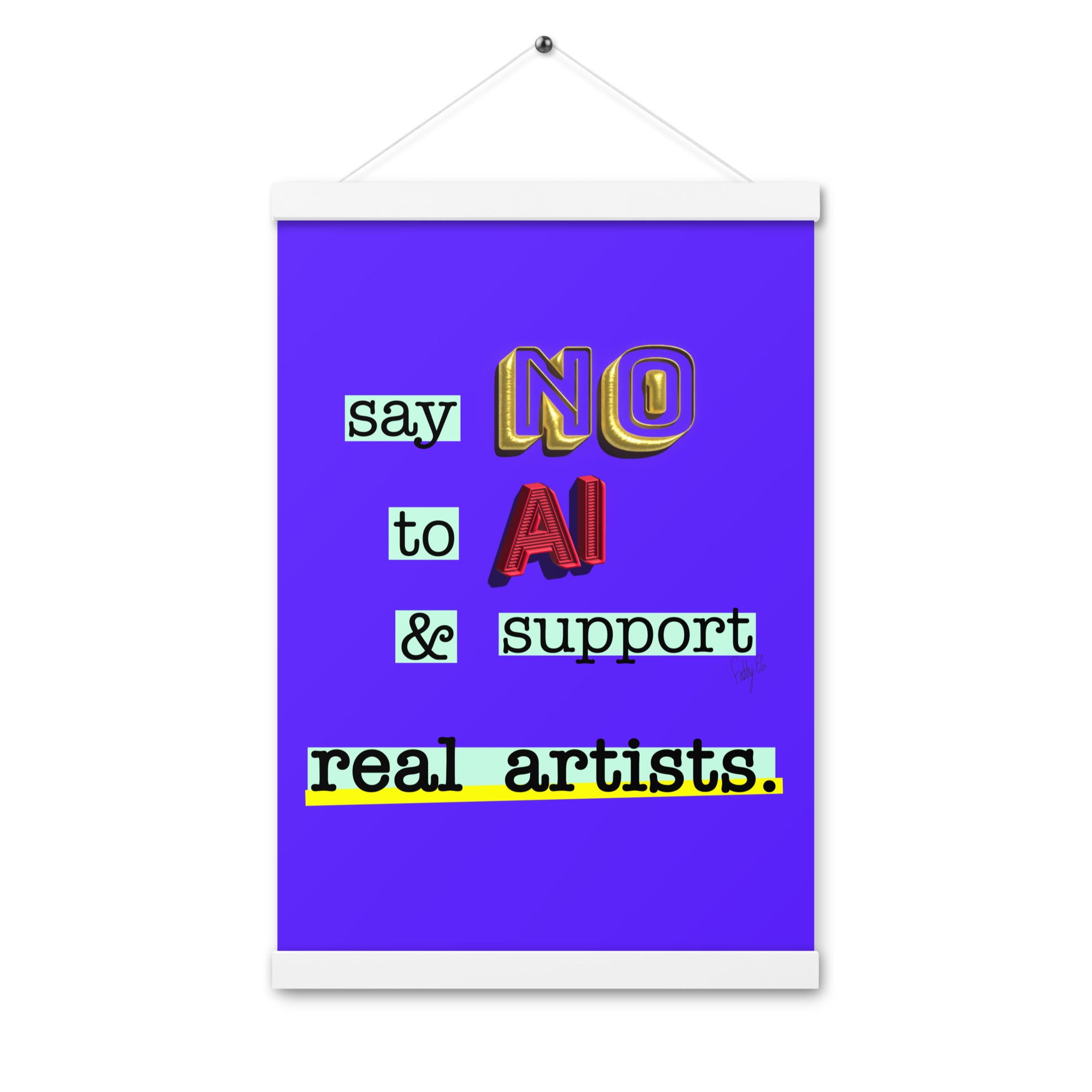 Say no to AI spiral Poster with hangers