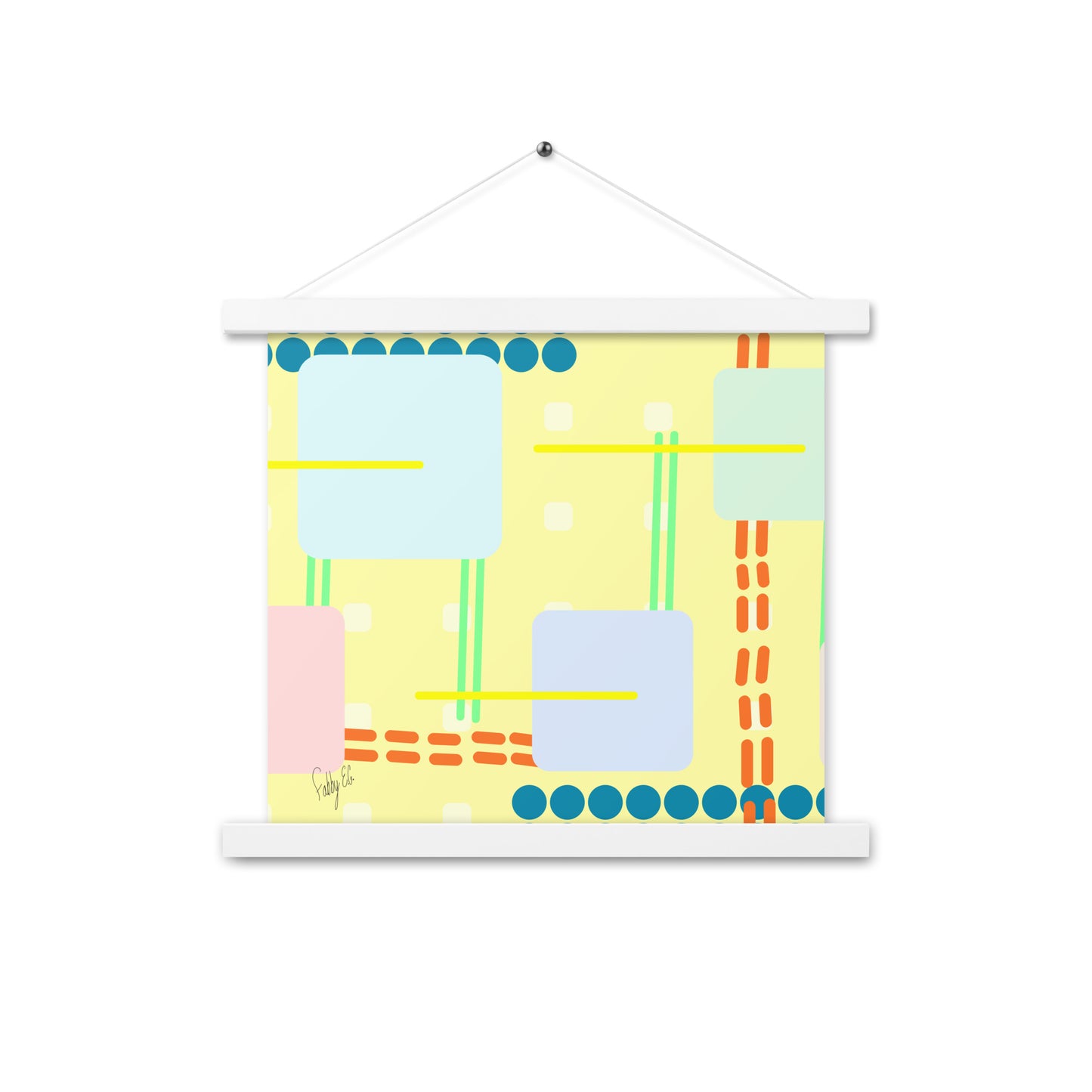 Off grid yellow Poster with hangers