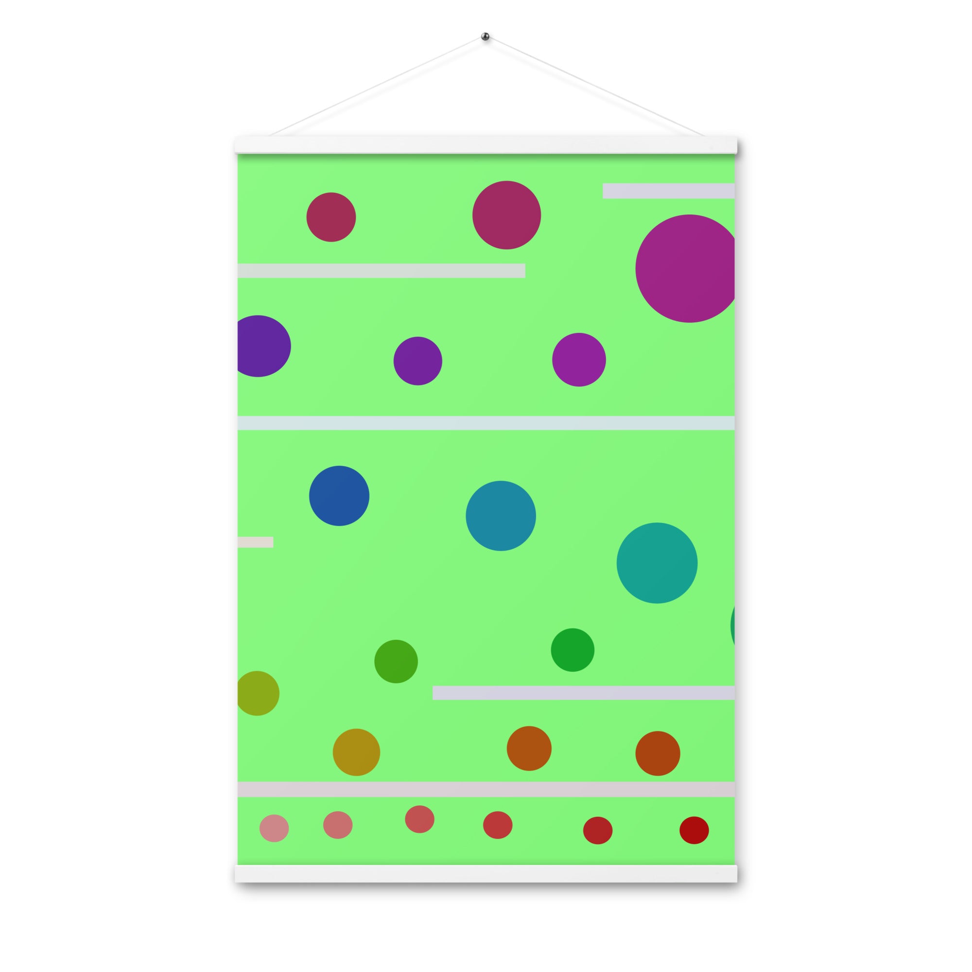 Follow along green Poster with hangers