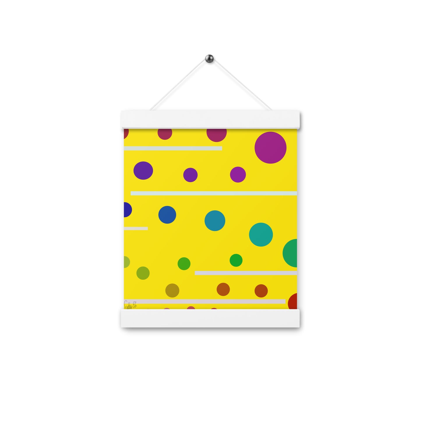 Follow along light yellow Poster with hangers