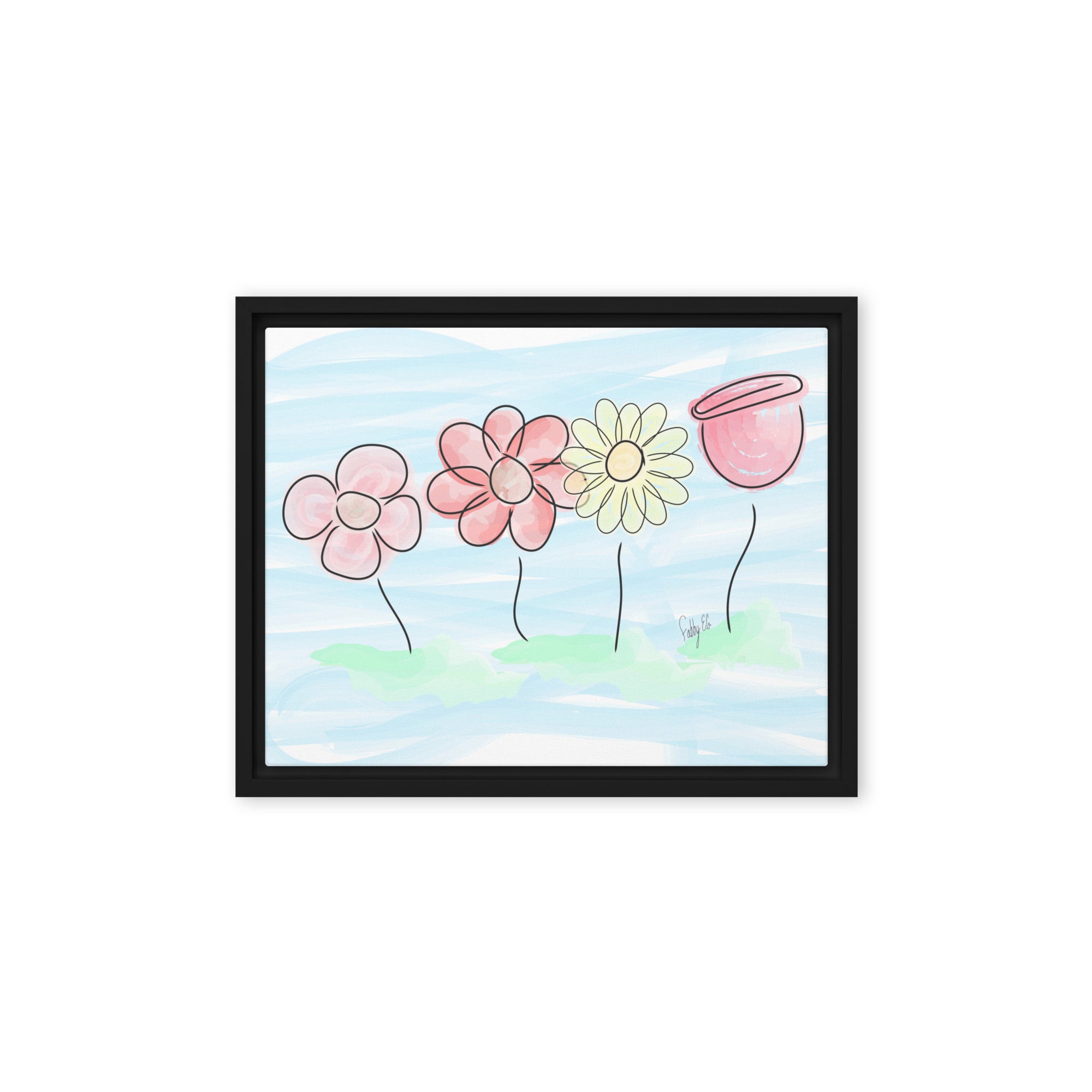 Buying myself four flowers framed canvas