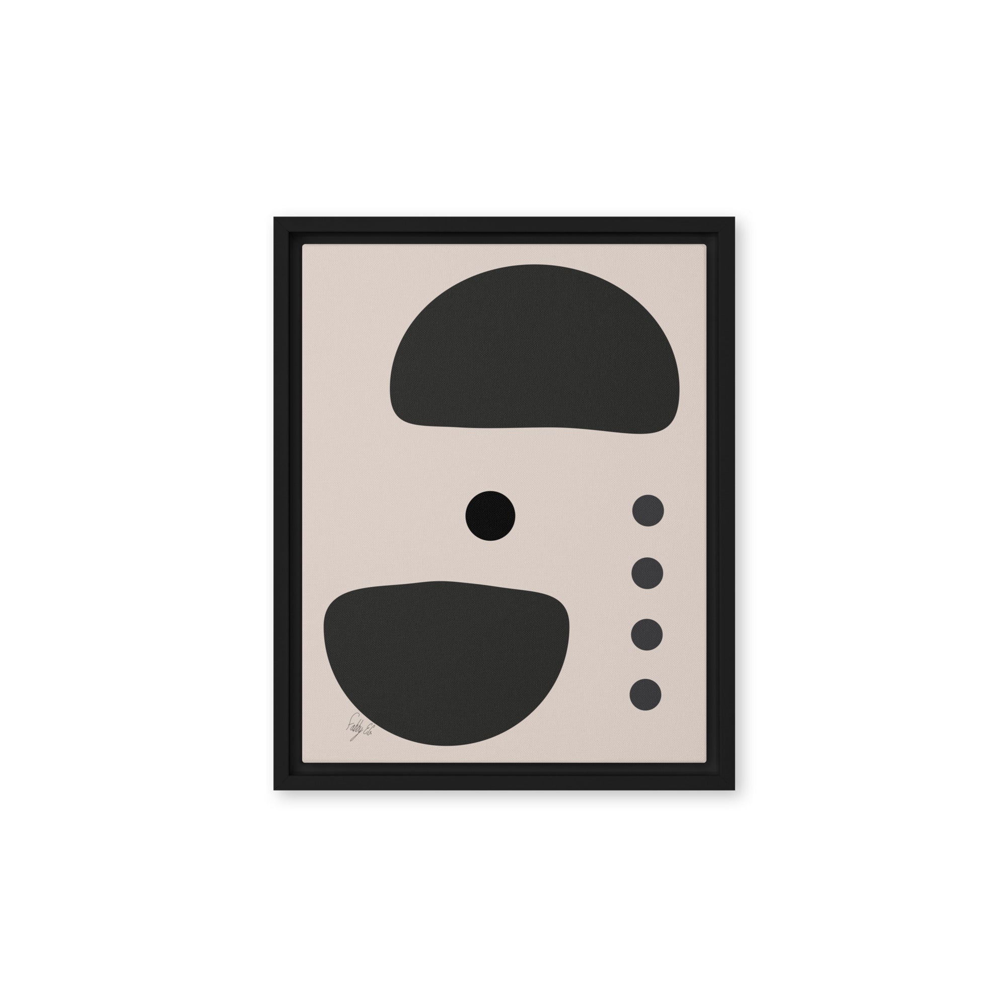 Dots taking sides Light pale framed canvas