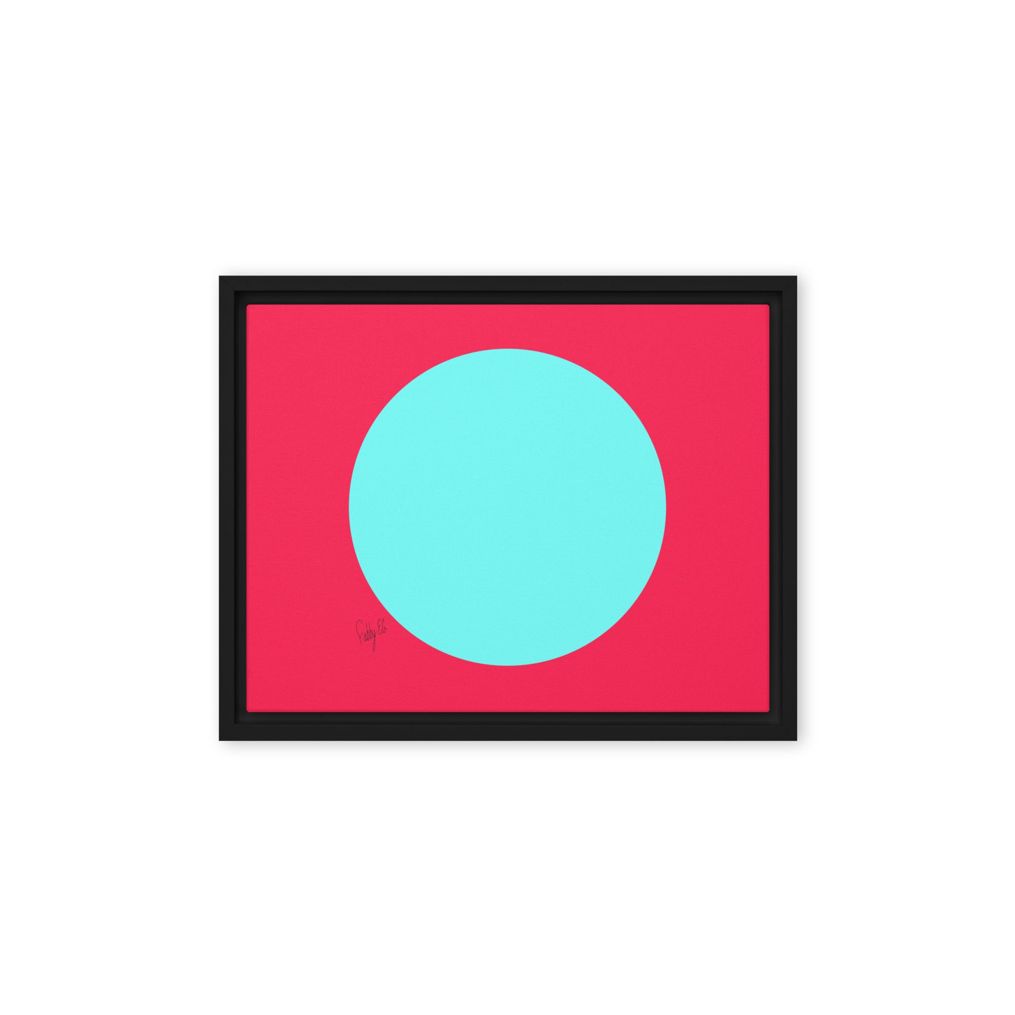 Circling around pink framed canvas