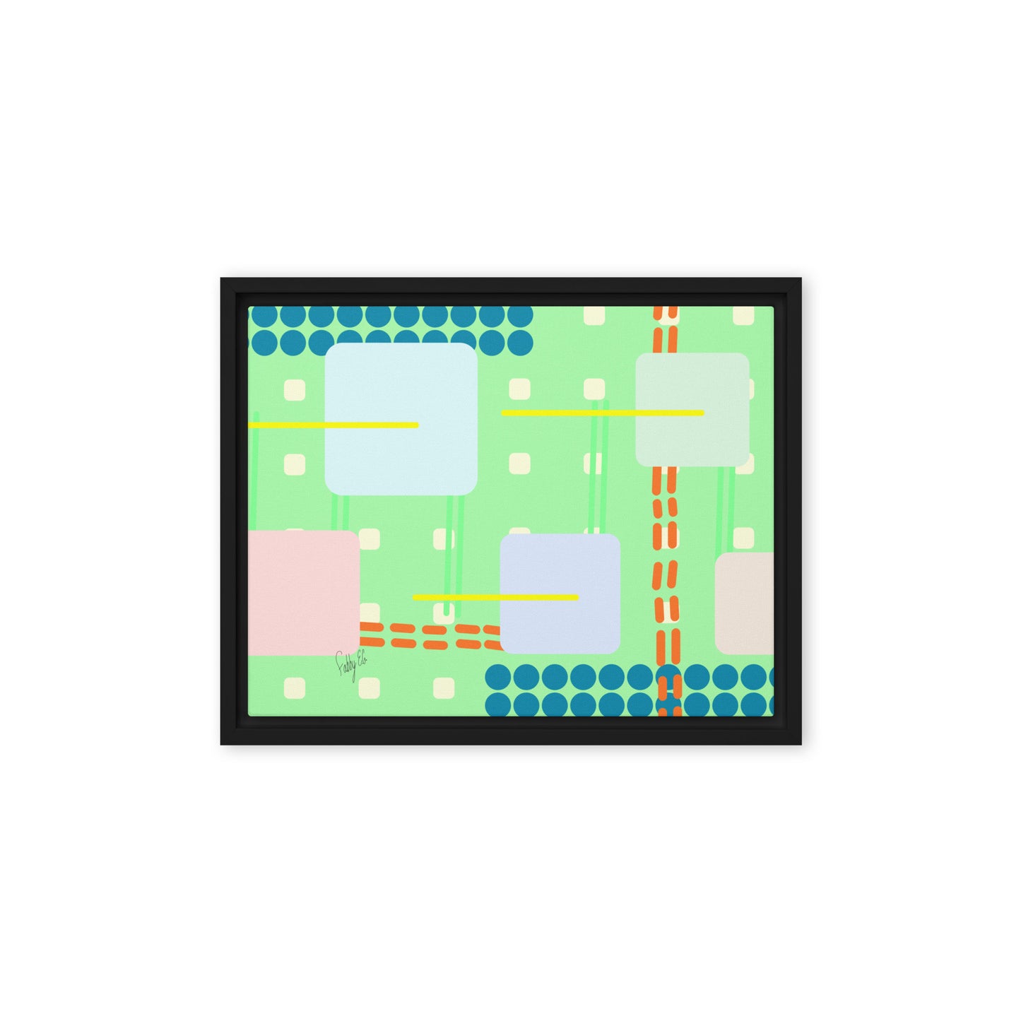 Off grid green framed canvas