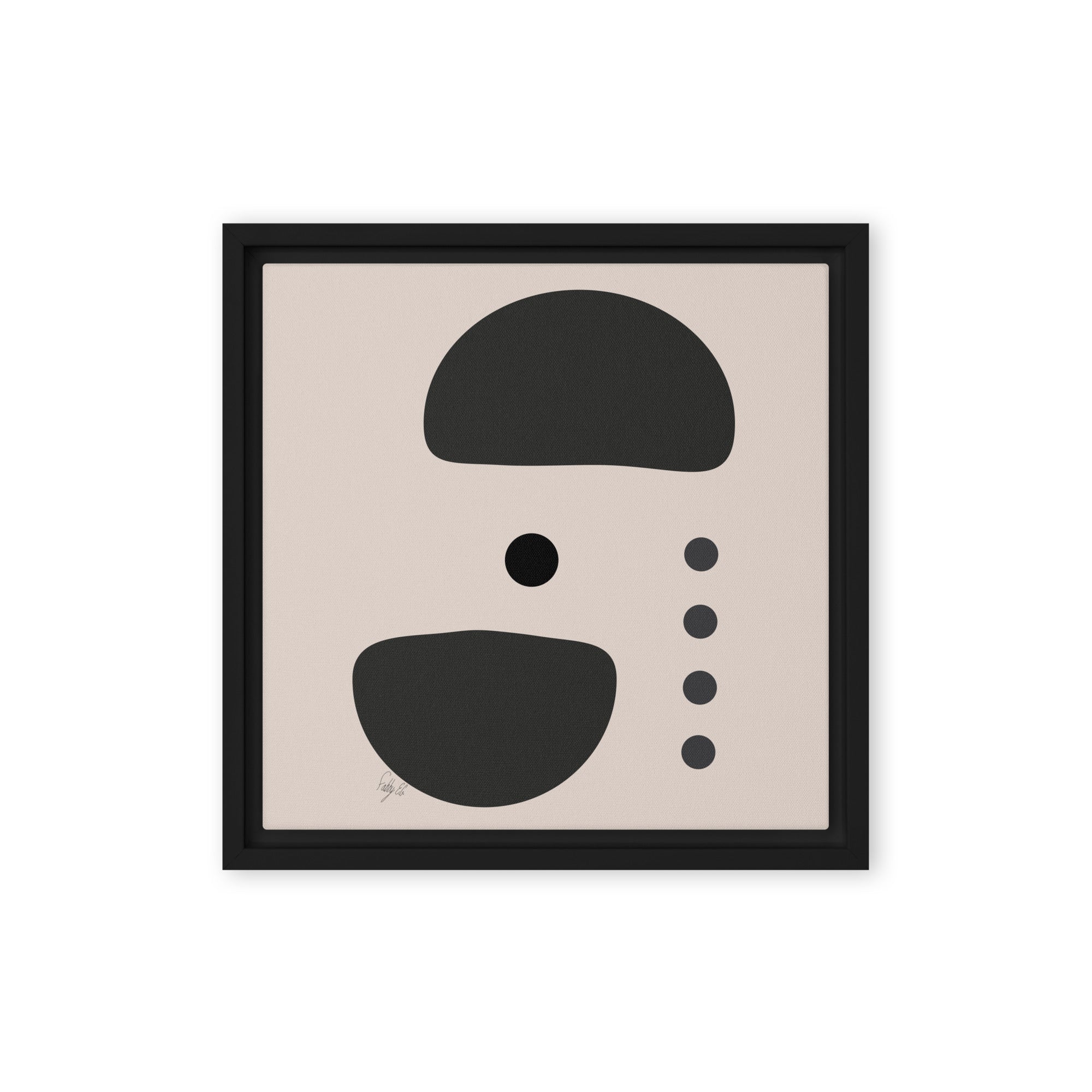 Dots taking sides Light pale framed canvas