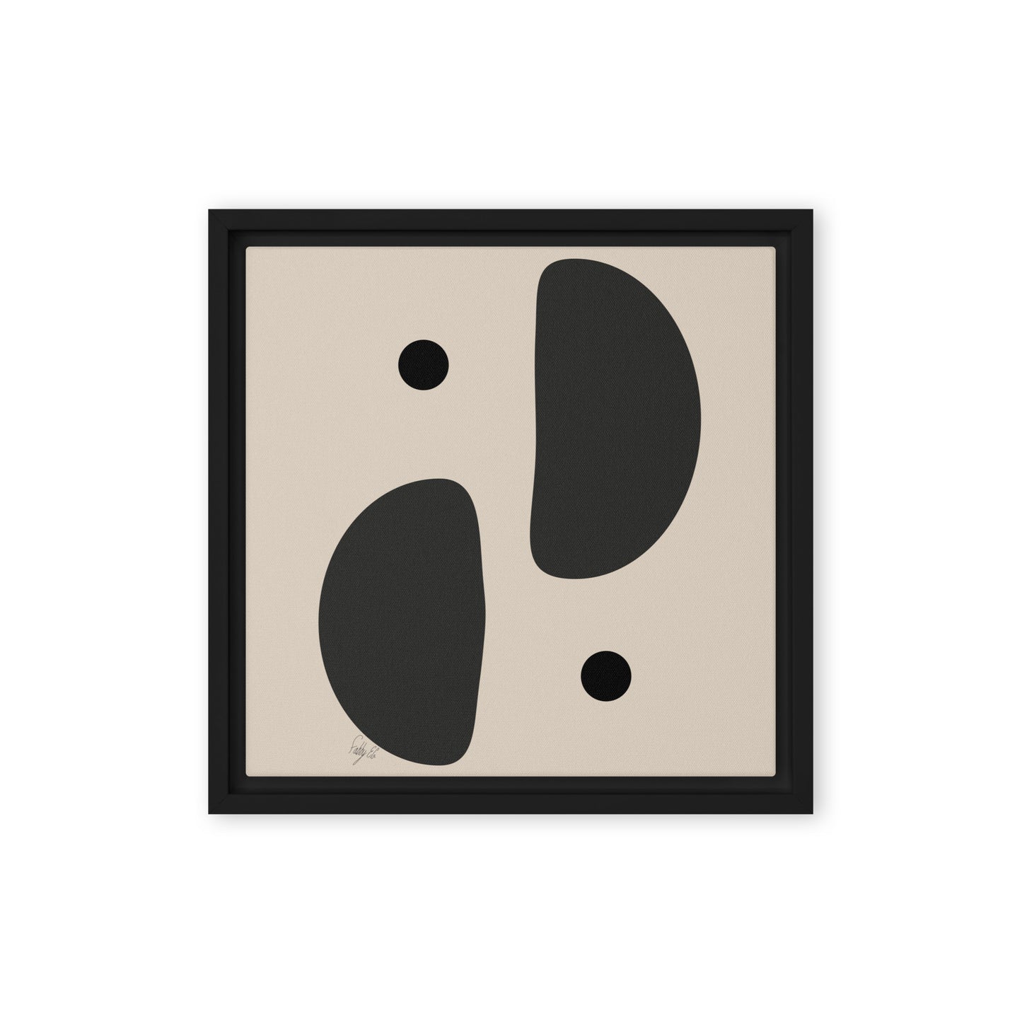 Mirror effect dots pale framed canvas