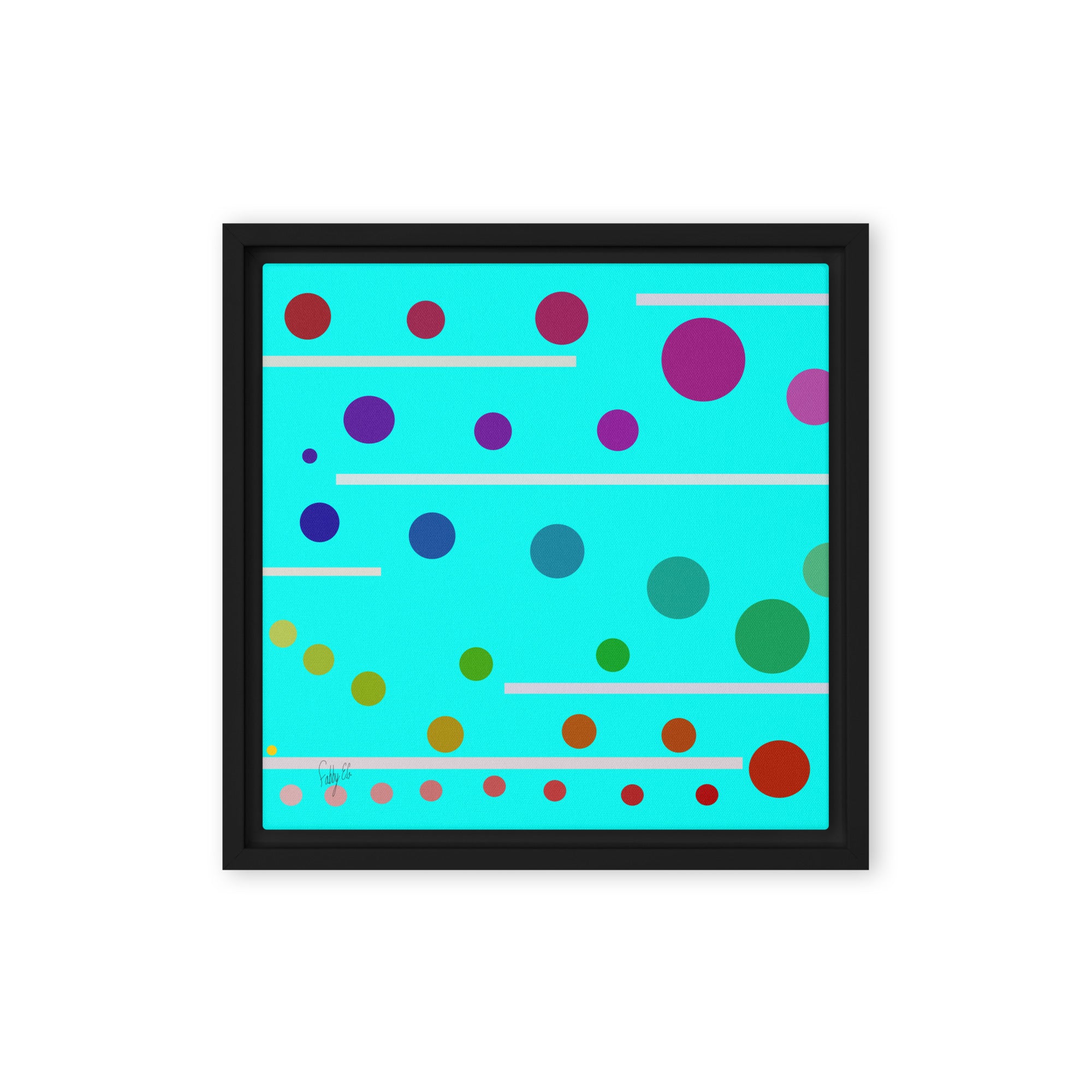 Follow along cyan blue framed canvas