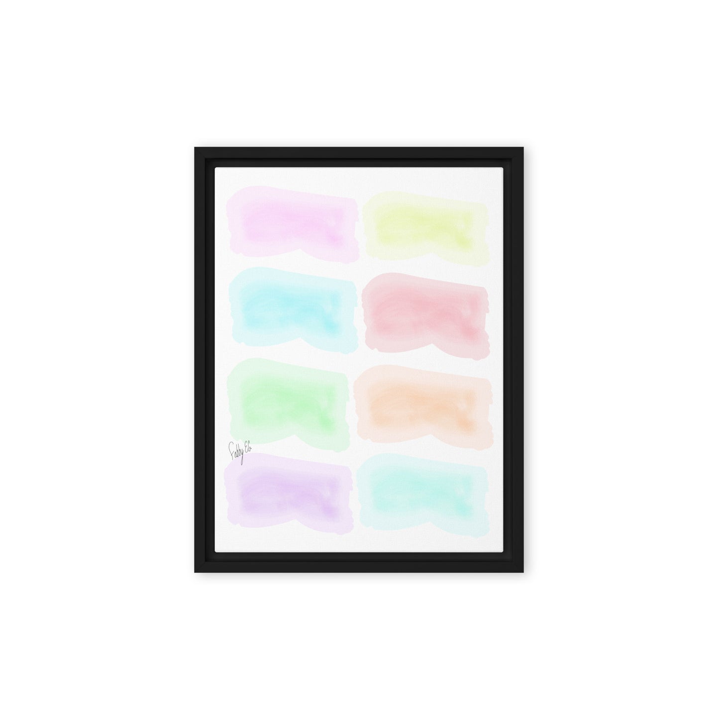Watercolor stages framed canvas