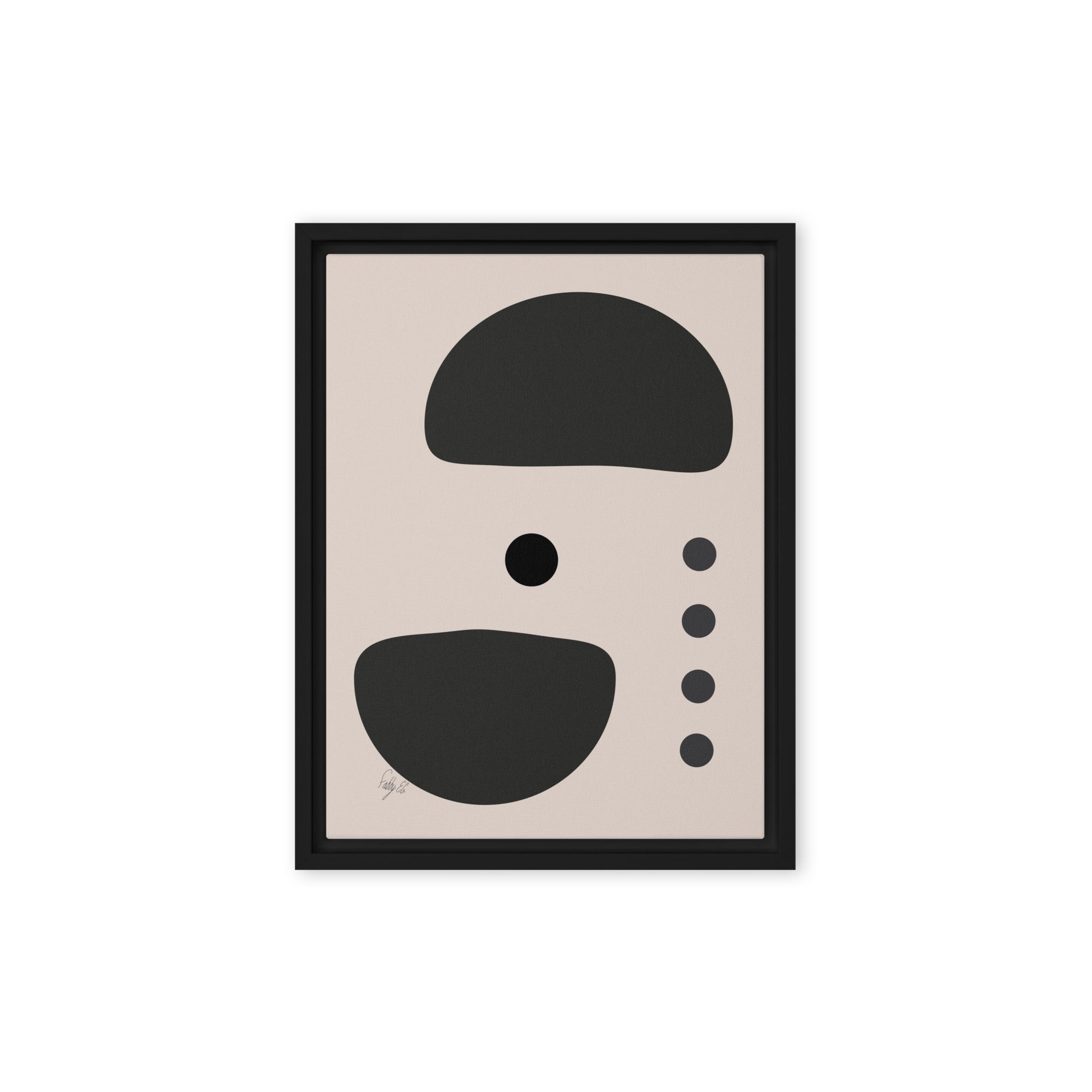 Dots taking sides Light pale framed canvas