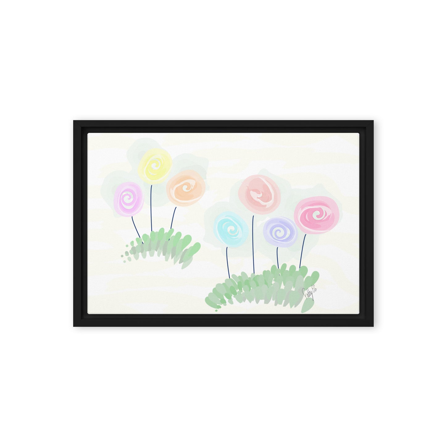 Women’s day flowers framed canvas