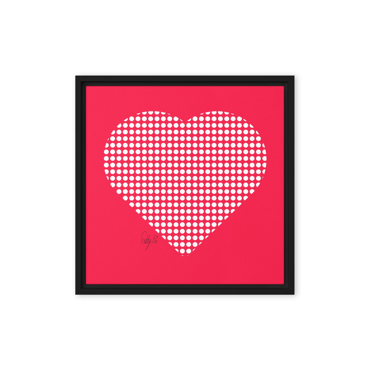 In love (dotted heart) framed canvas