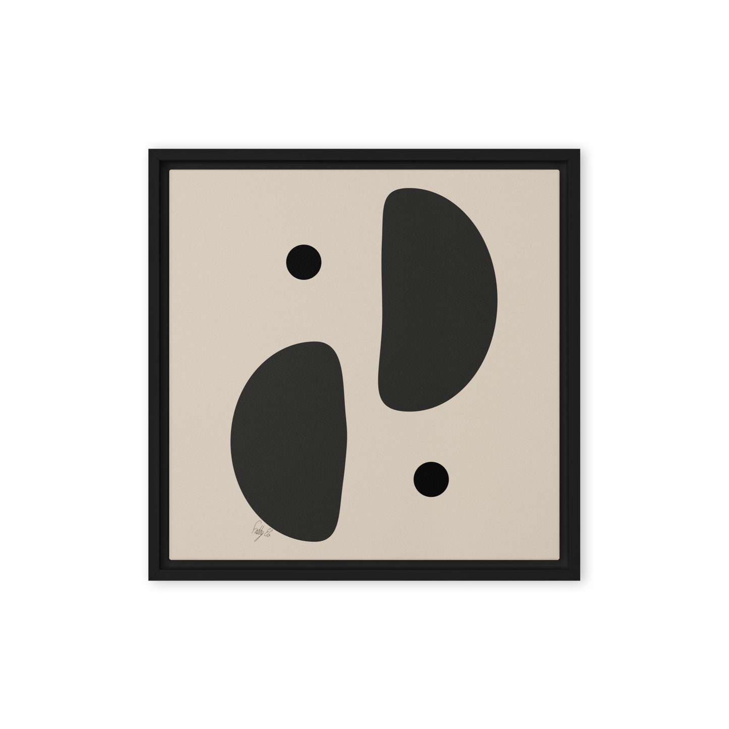 Mirror effect dots pale framed canvas