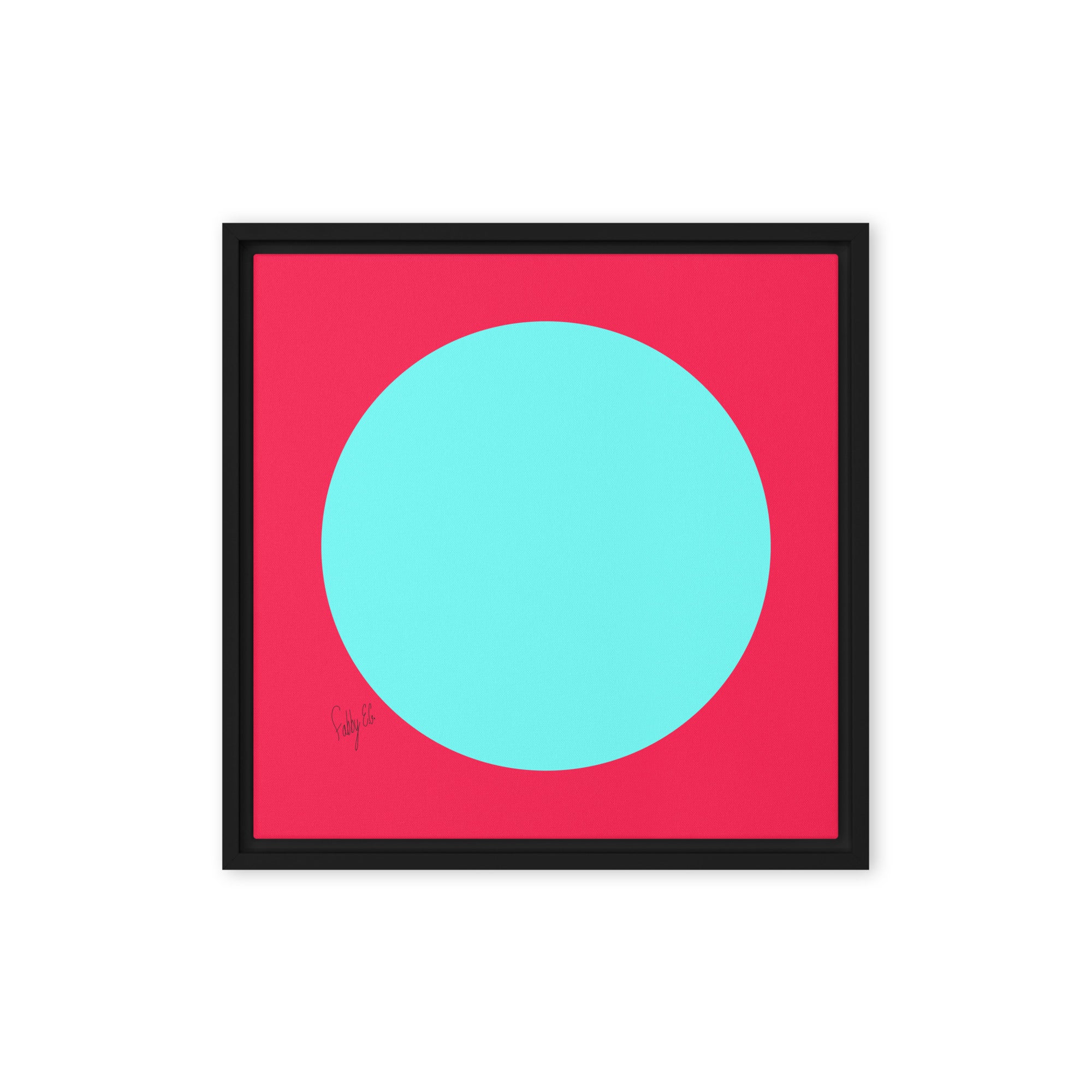 Circling around pink framed canvas