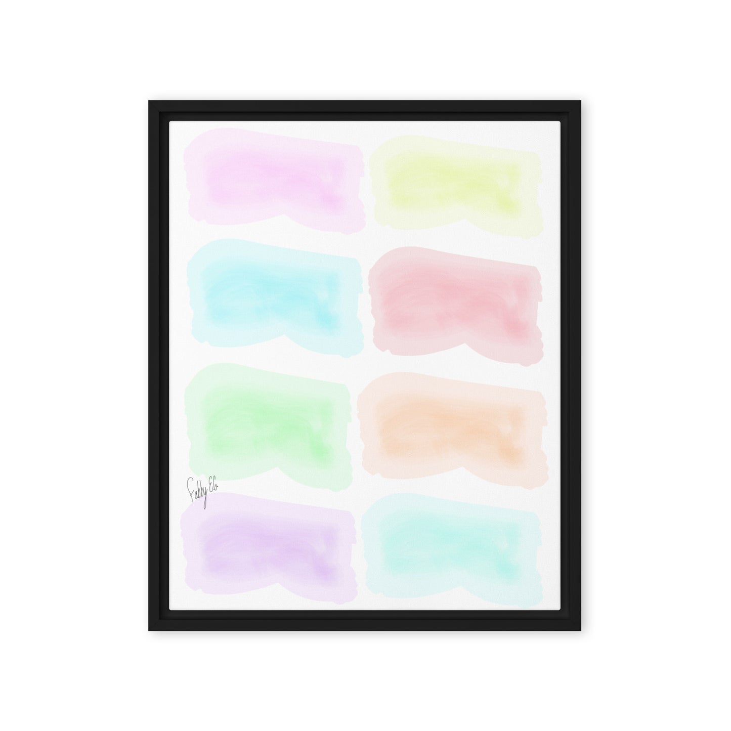 Watercolor stages framed canvas