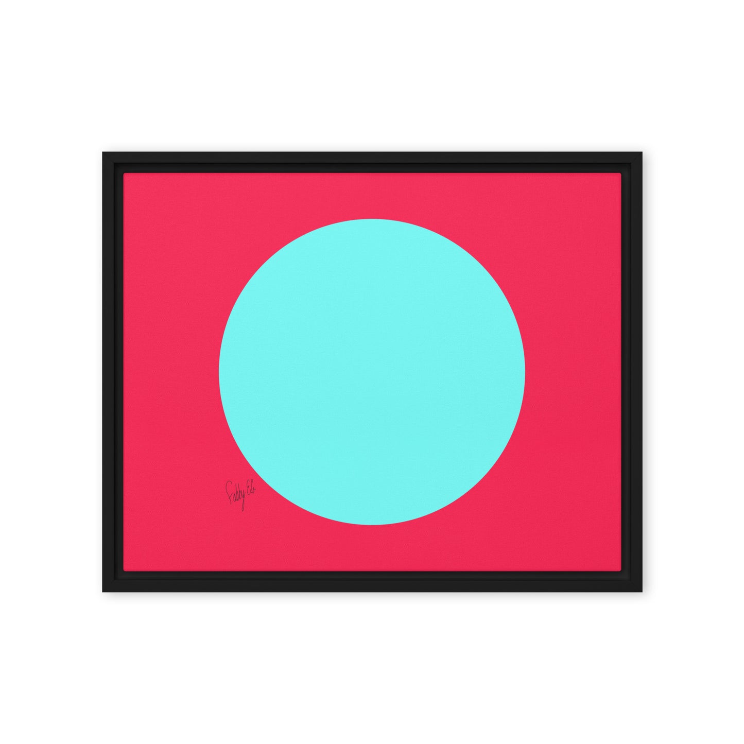 Circling around pink framed canvas