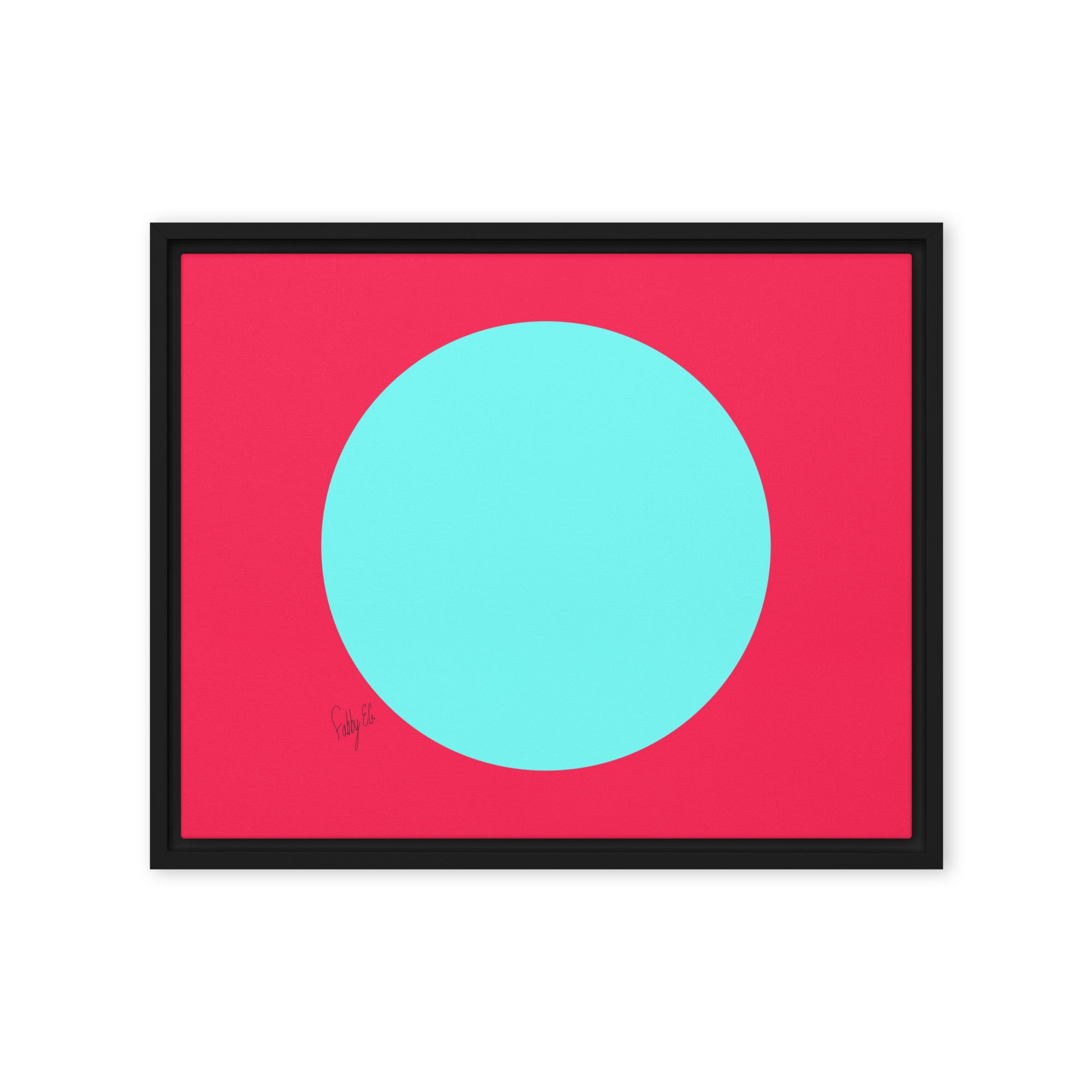 Circling around pink framed canvas