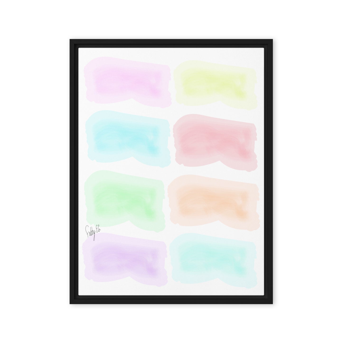 Watercolor stages framed canvas