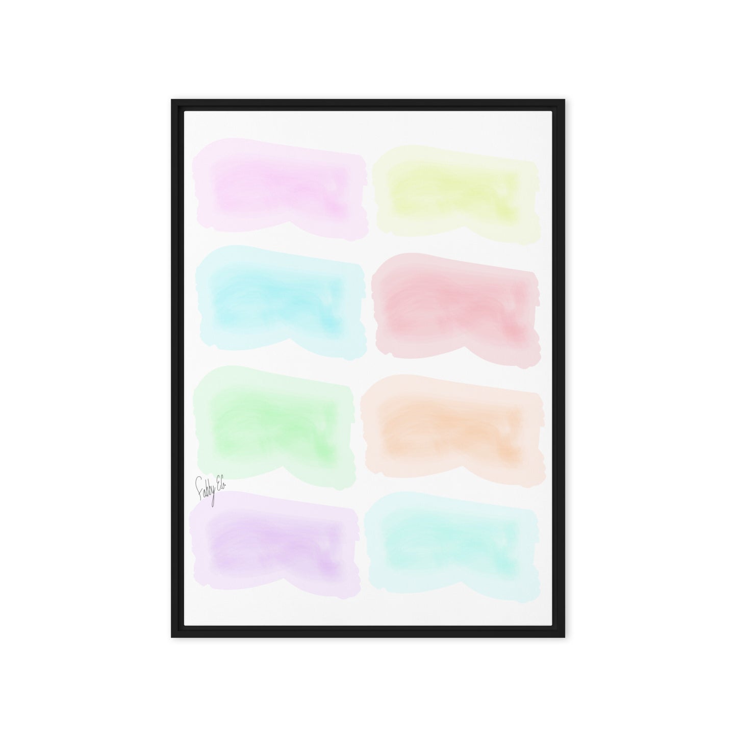 Watercolor stages framed canvas