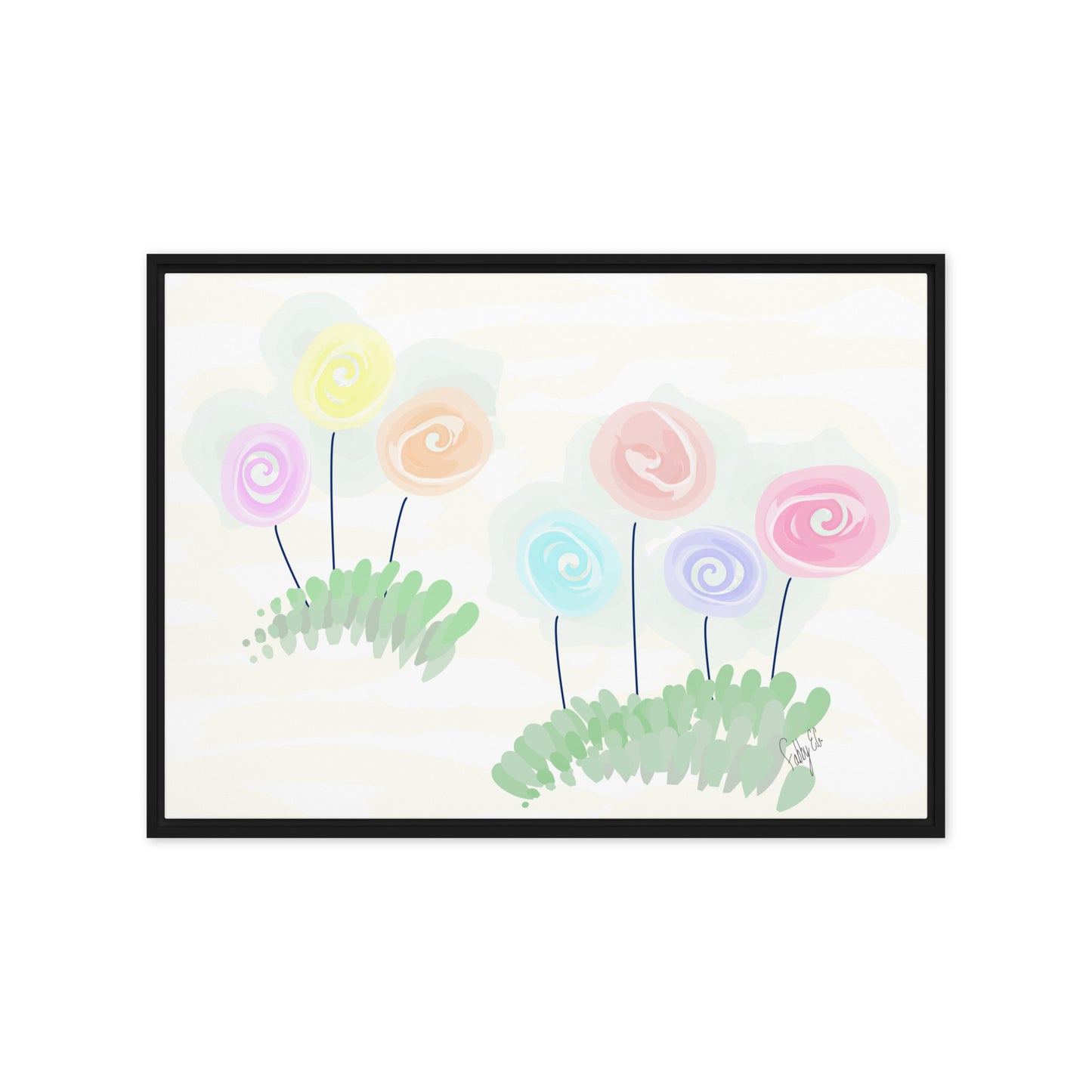 Women’s day flowers framed canvas