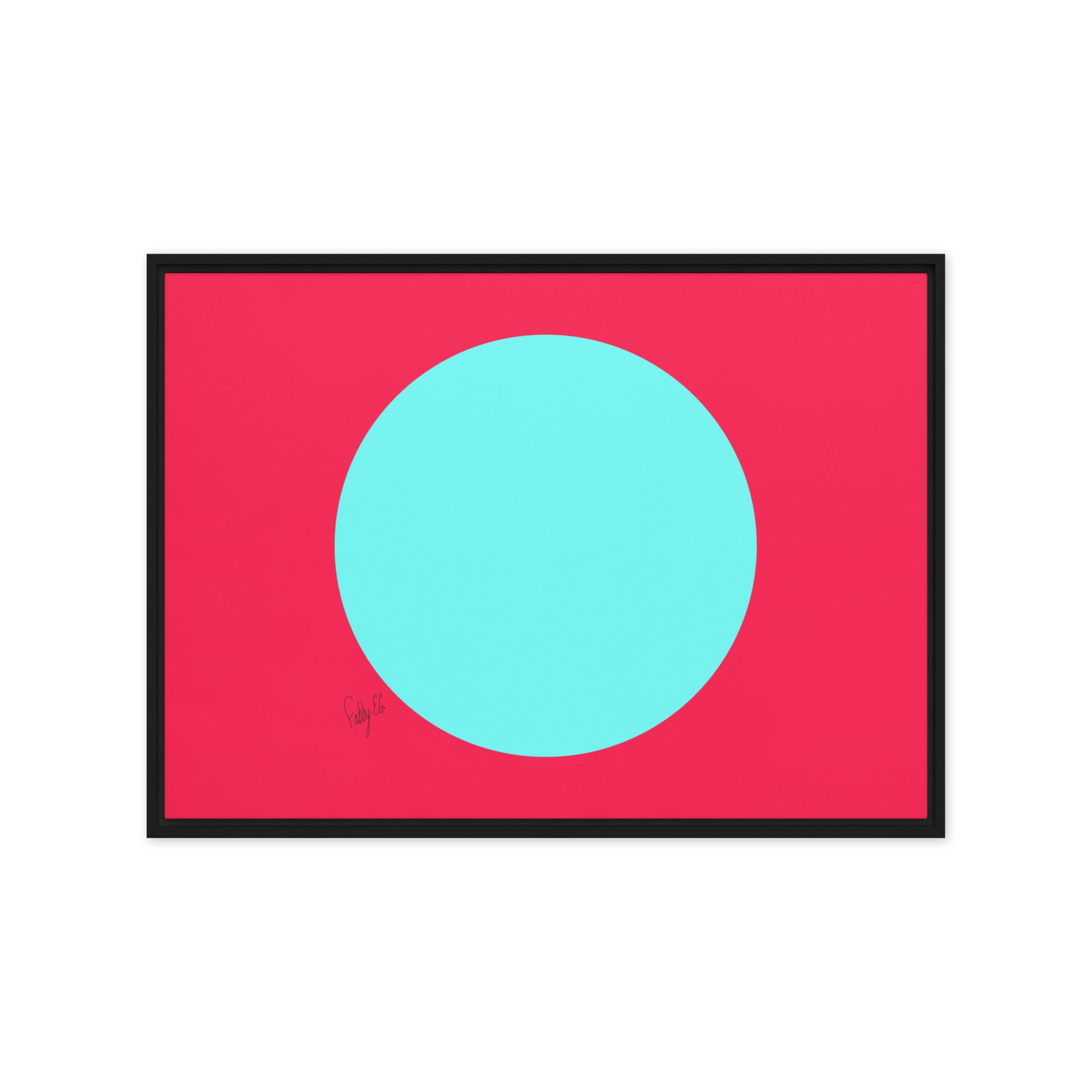 Circling around pink framed canvas