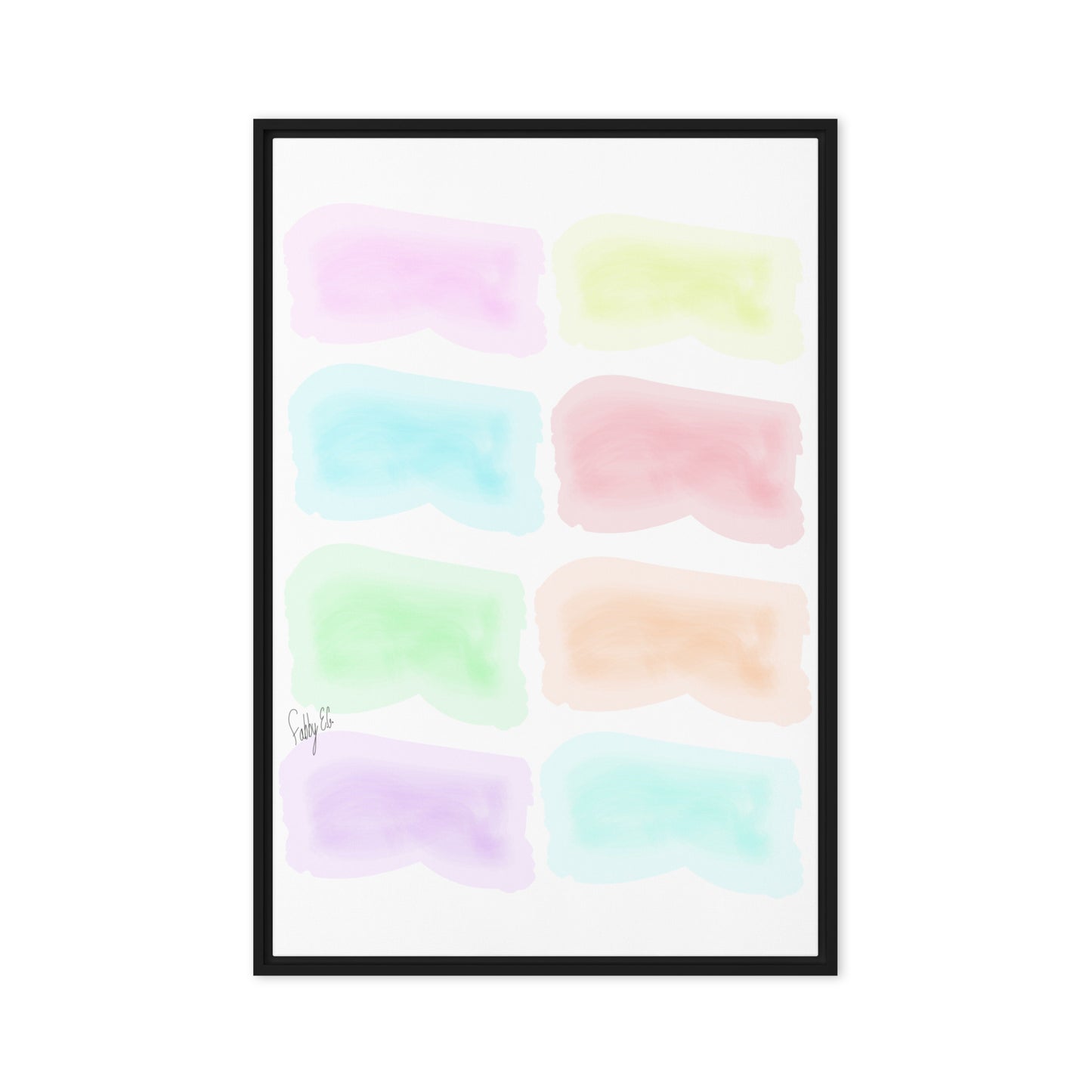 Watercolor stages framed canvas