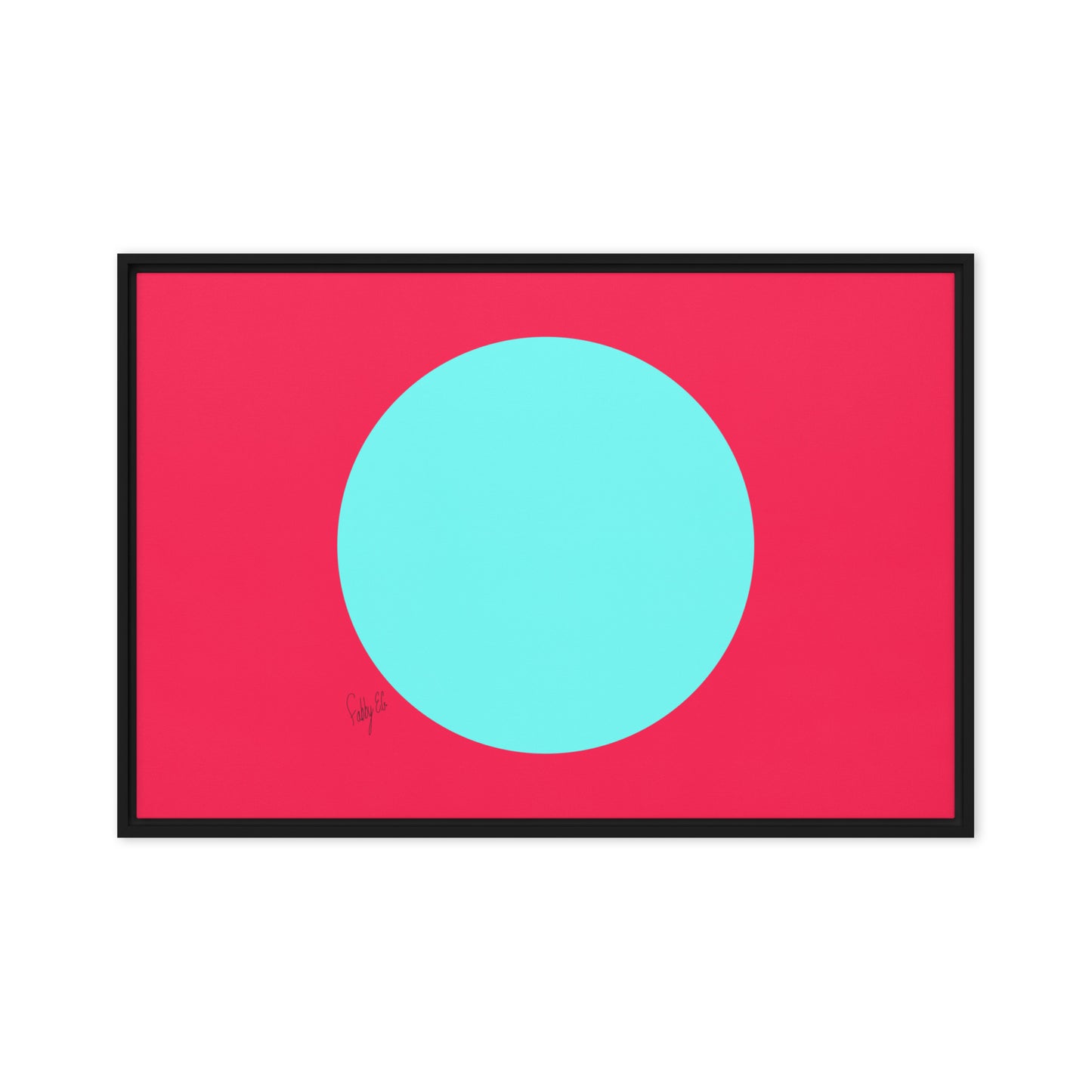 Circling around pink framed canvas