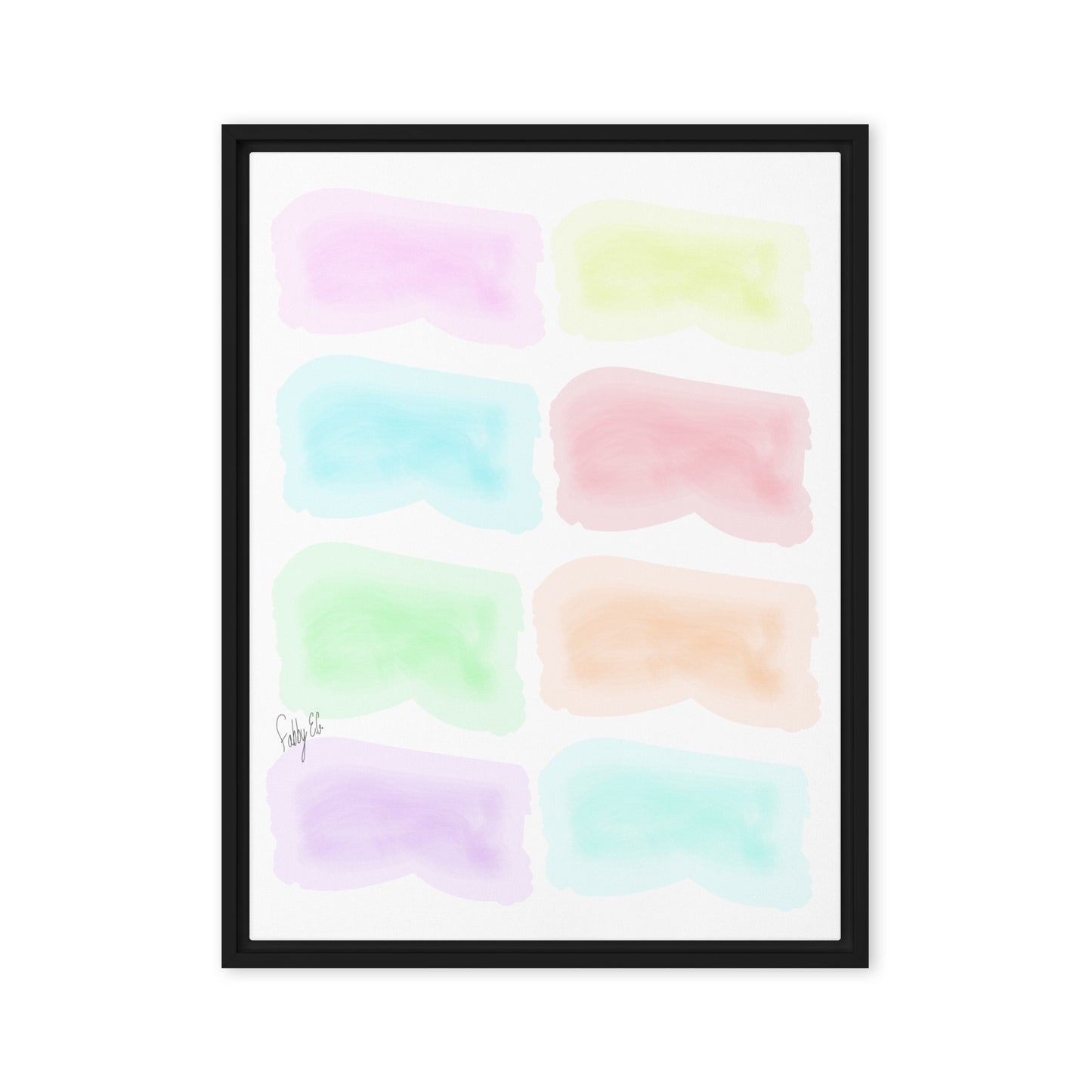 Watercolor stages framed canvas