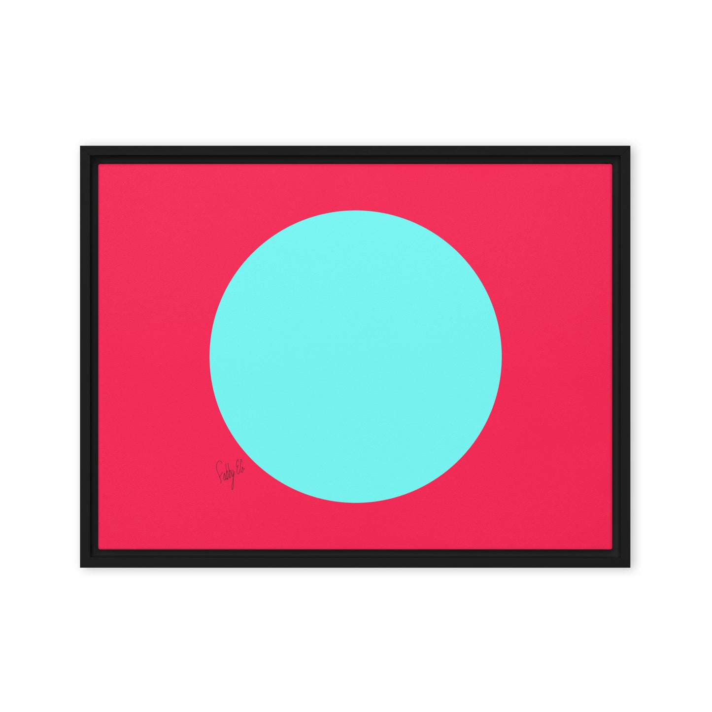 Circling around pink framed canvas