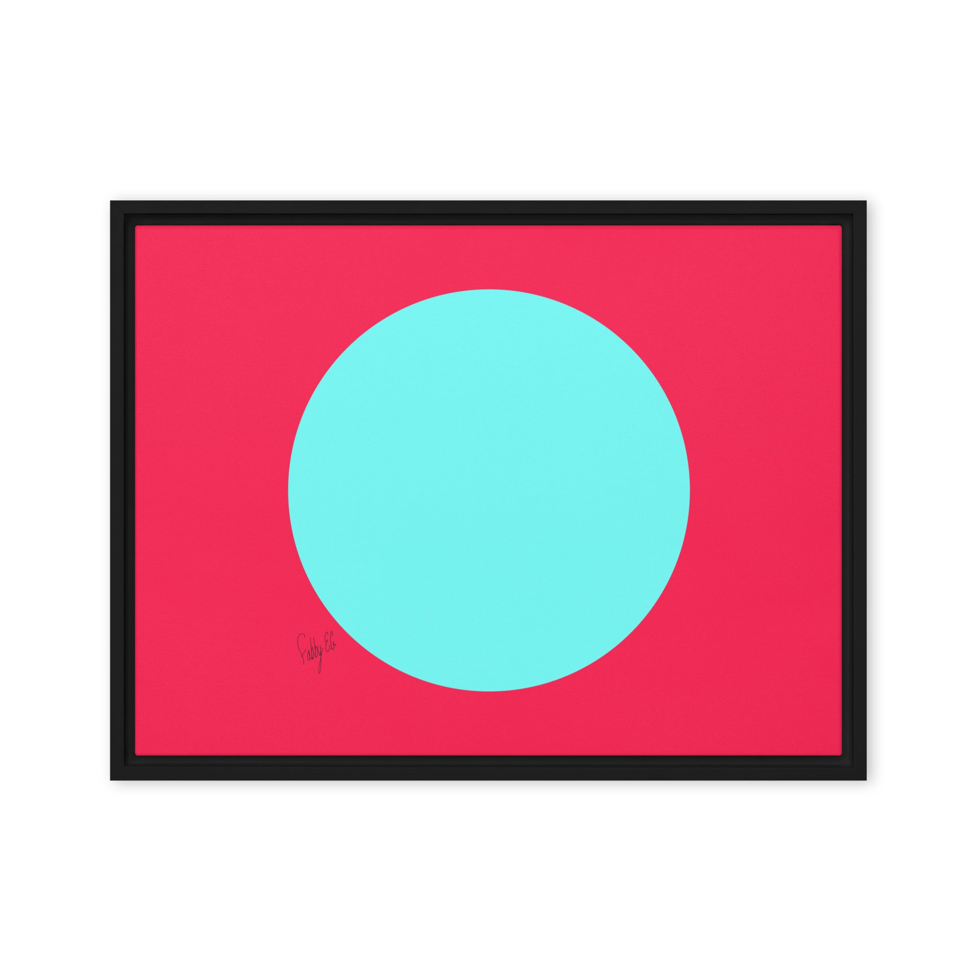 Circling around pink framed canvas