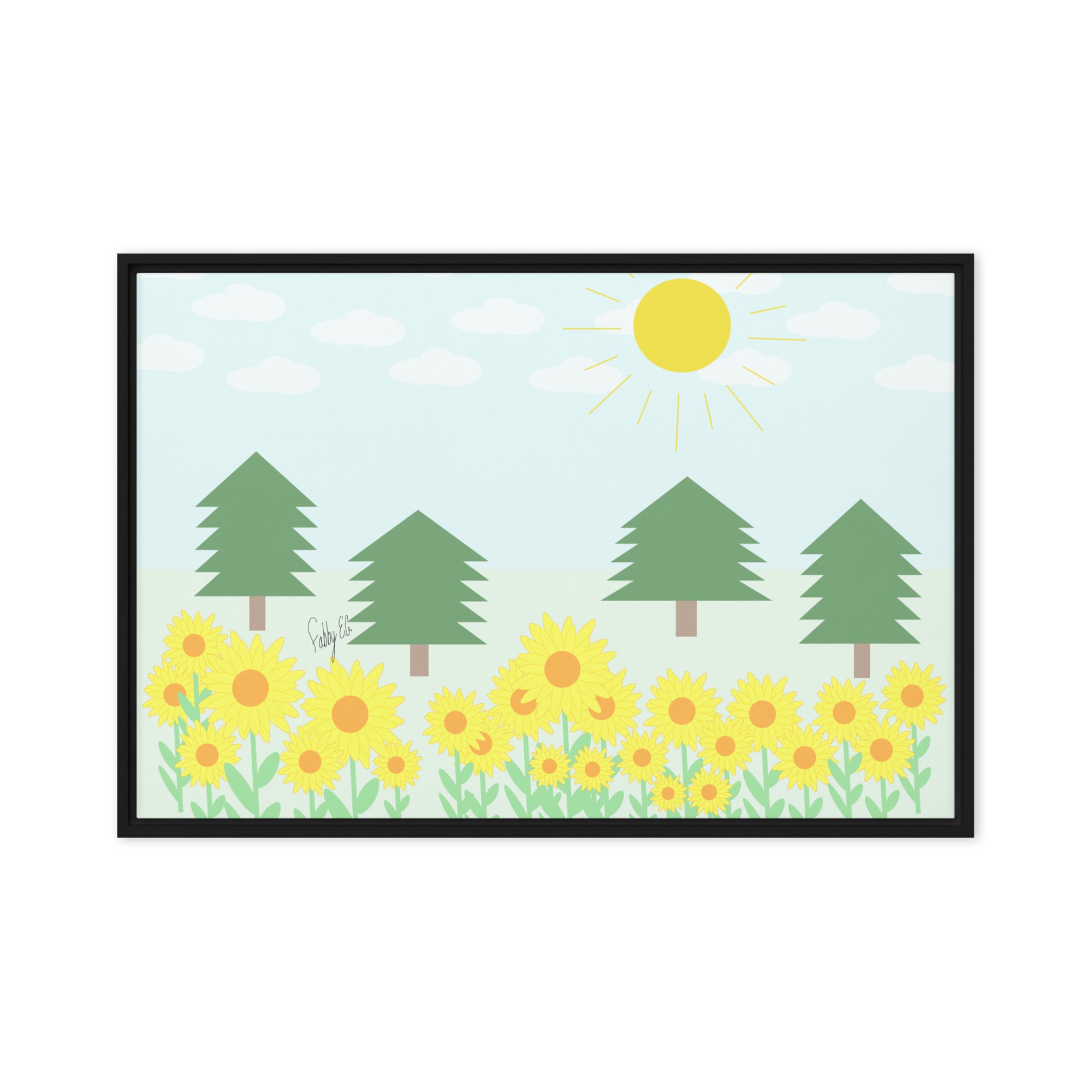 Peace day (horizontal) framed canvas