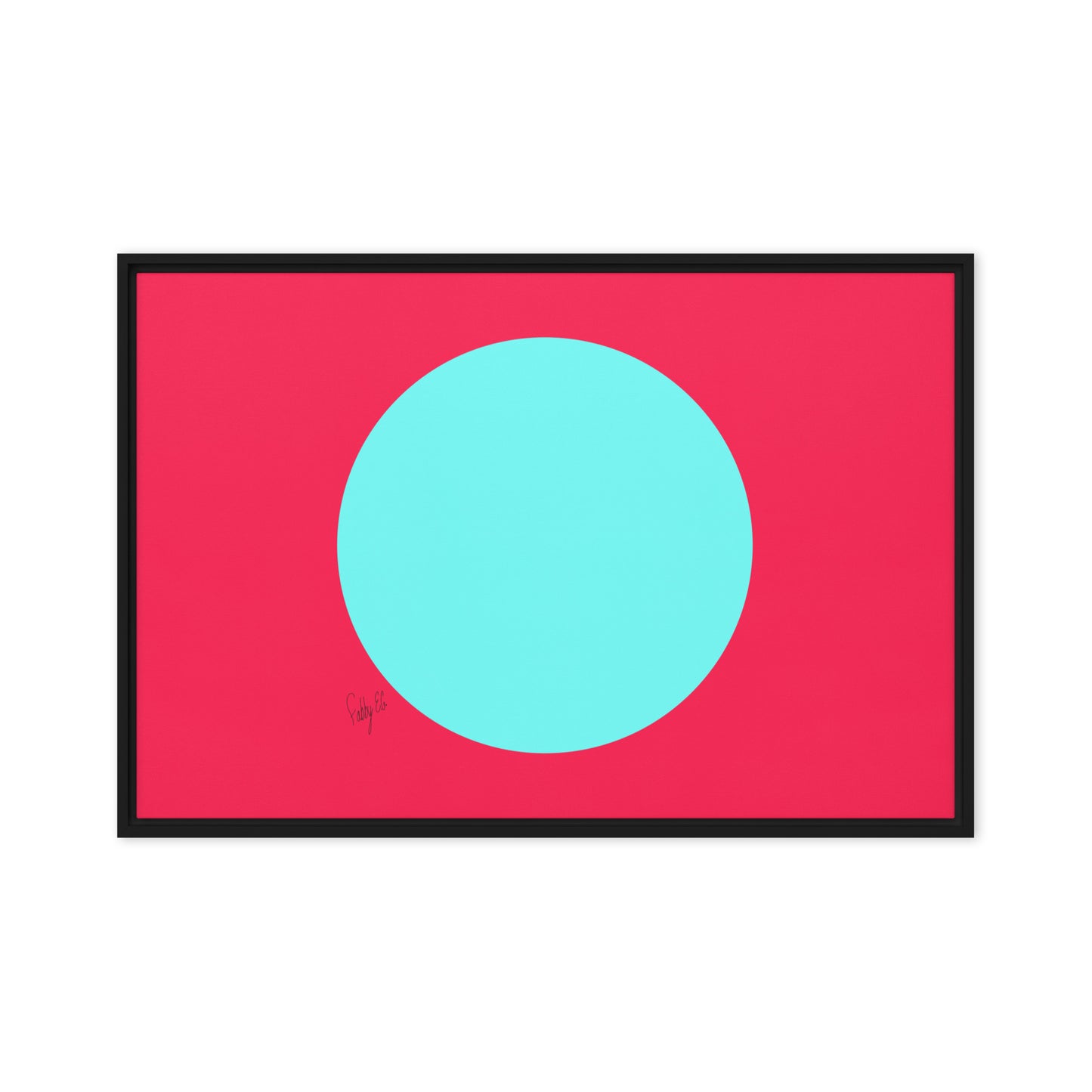 Circling around pink framed canvas