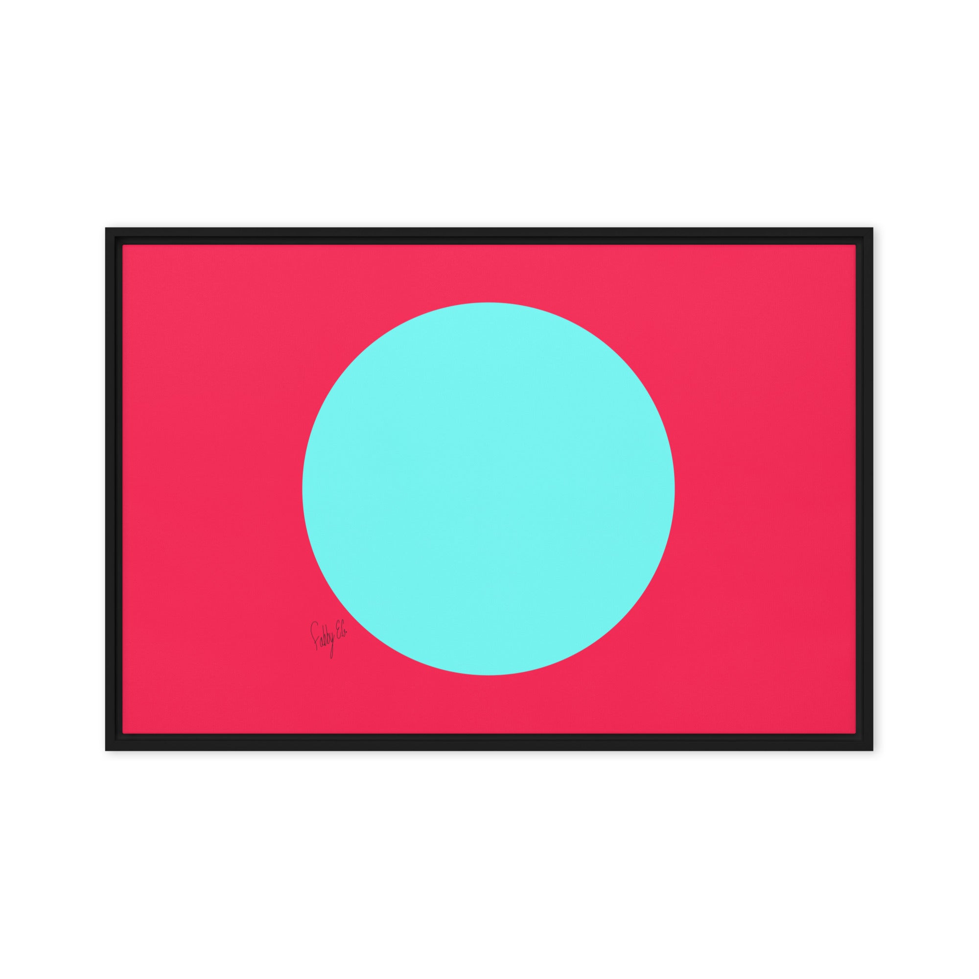 Circling around pink framed canvas