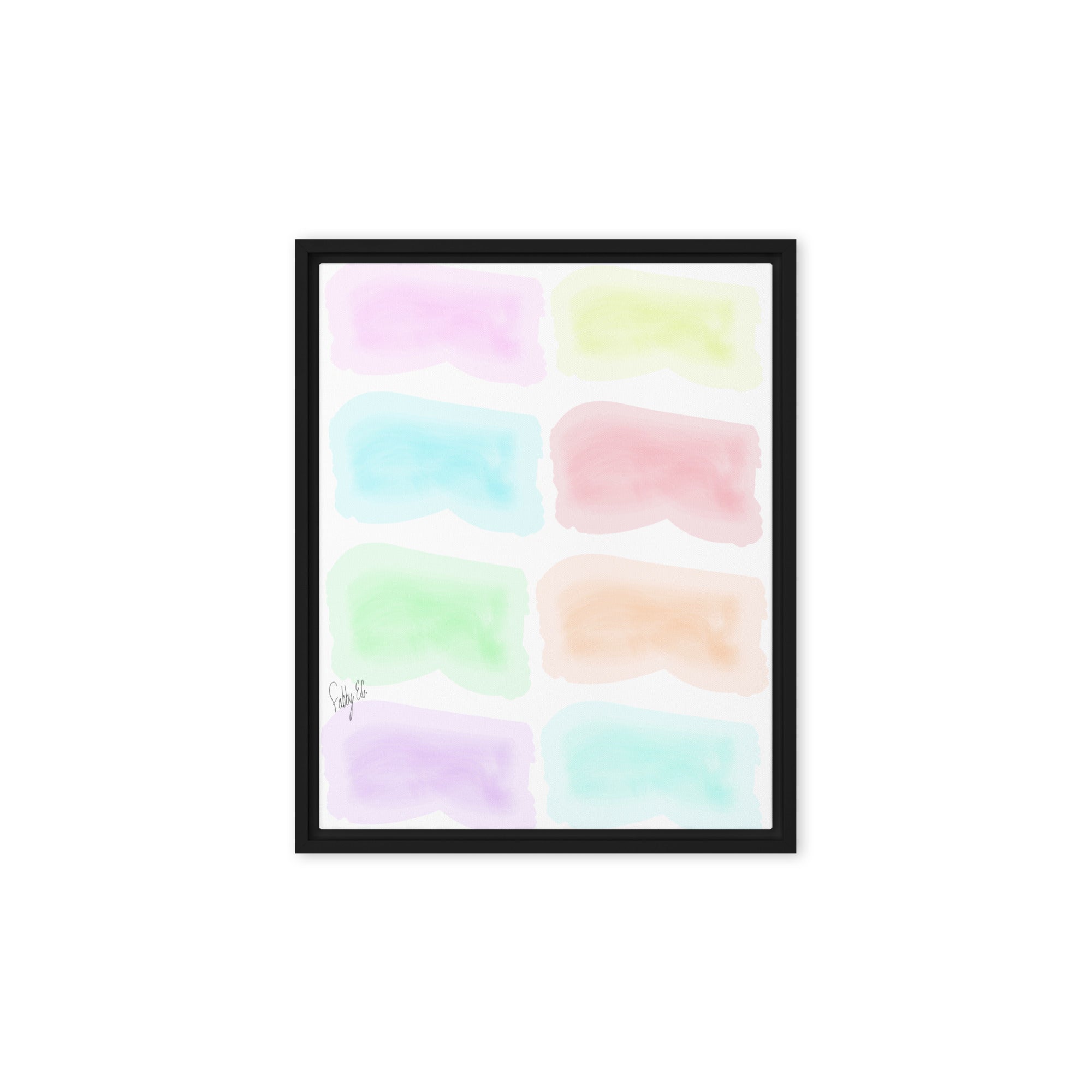 Watercolor stages framed canvas