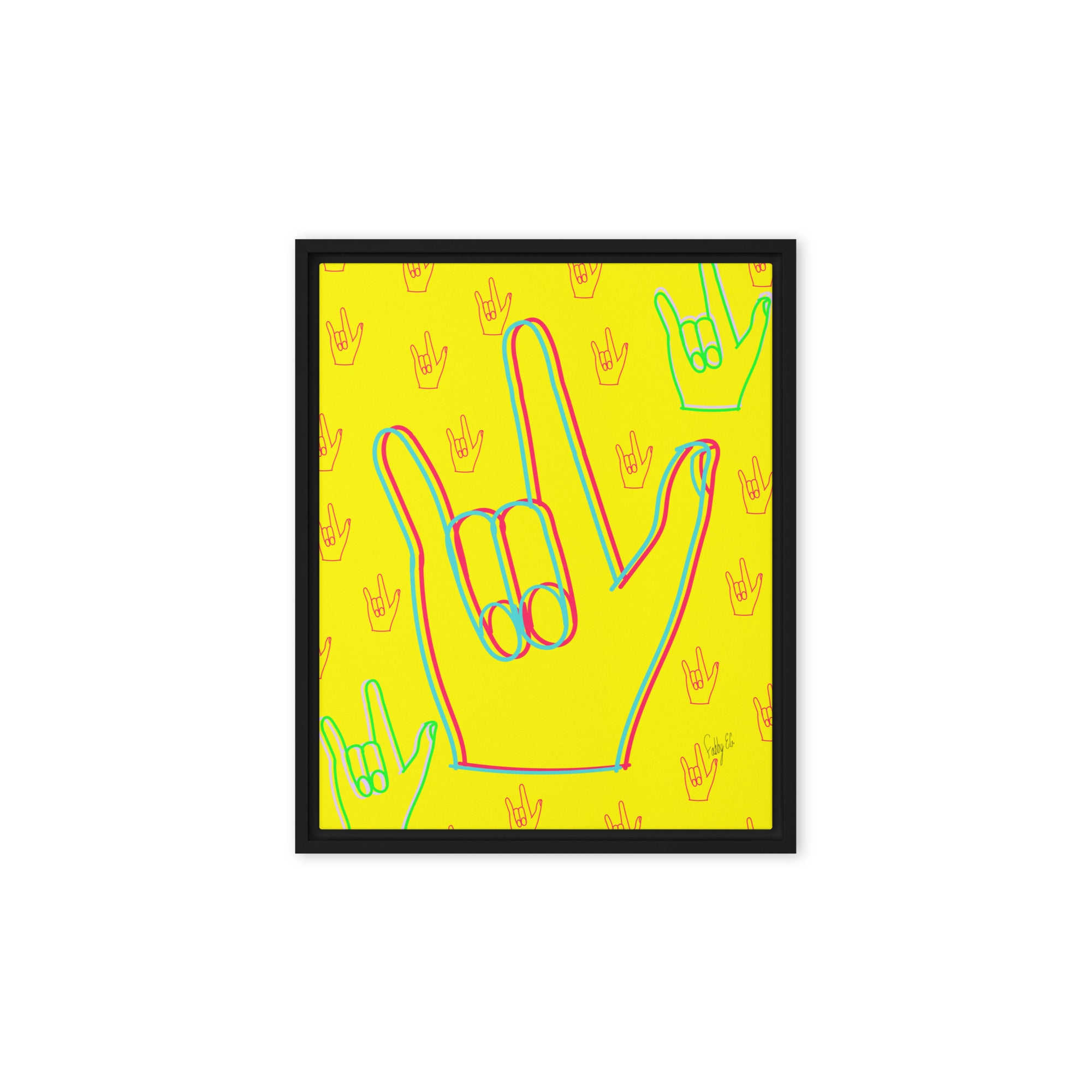 I love you sign language framed canvas