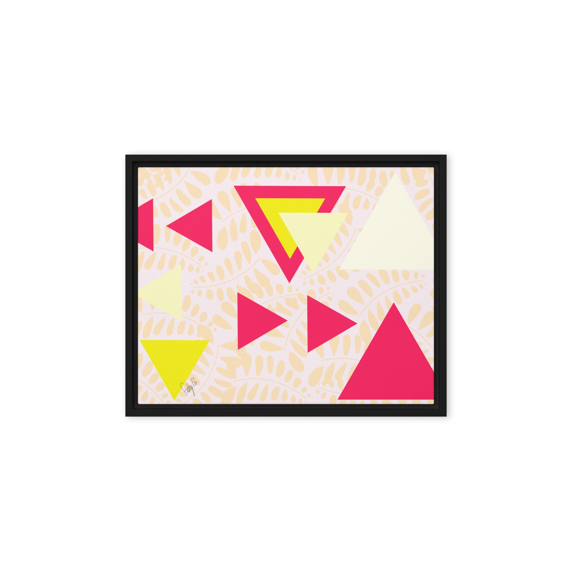 Triangular petals framed canvas
