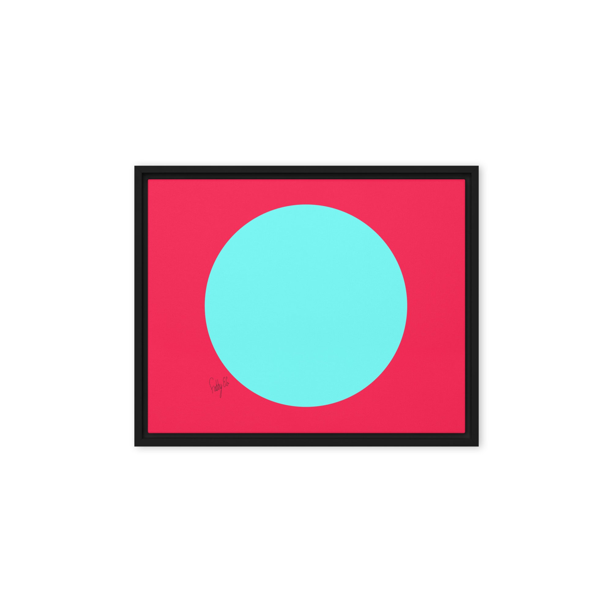 Circling around pink framed canvas