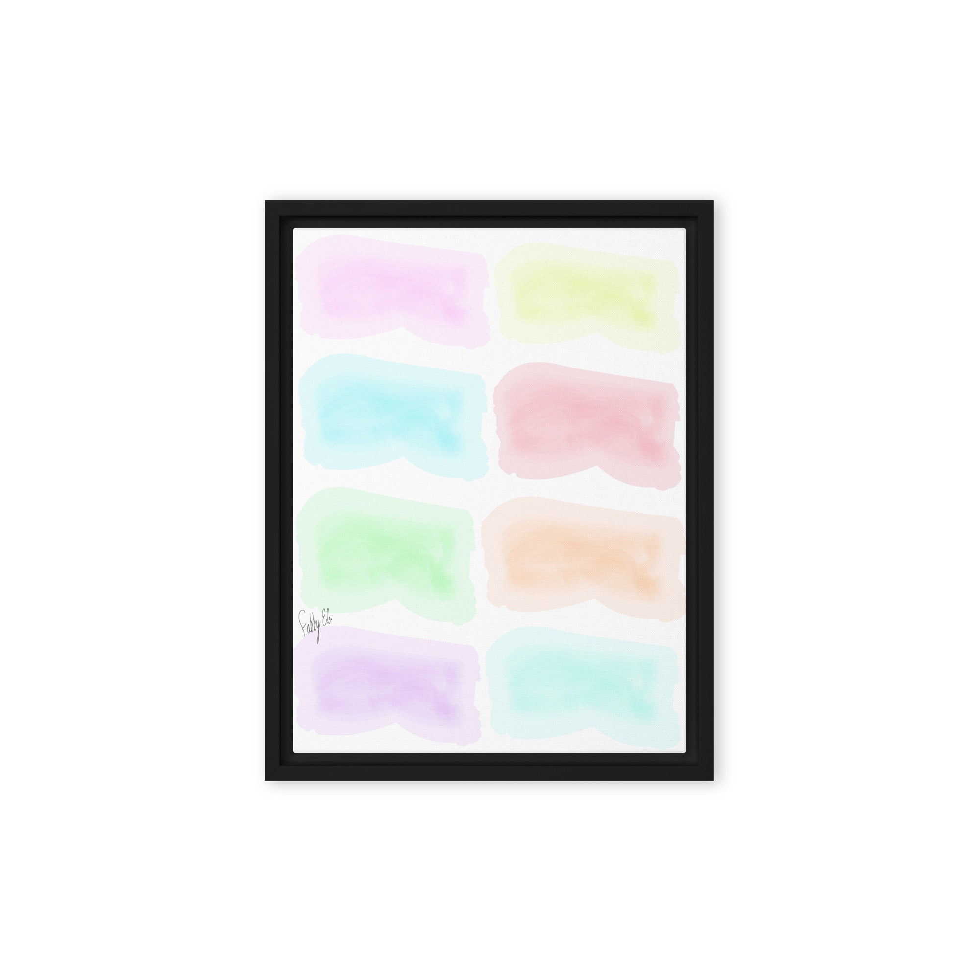 Watercolor stages framed canvas