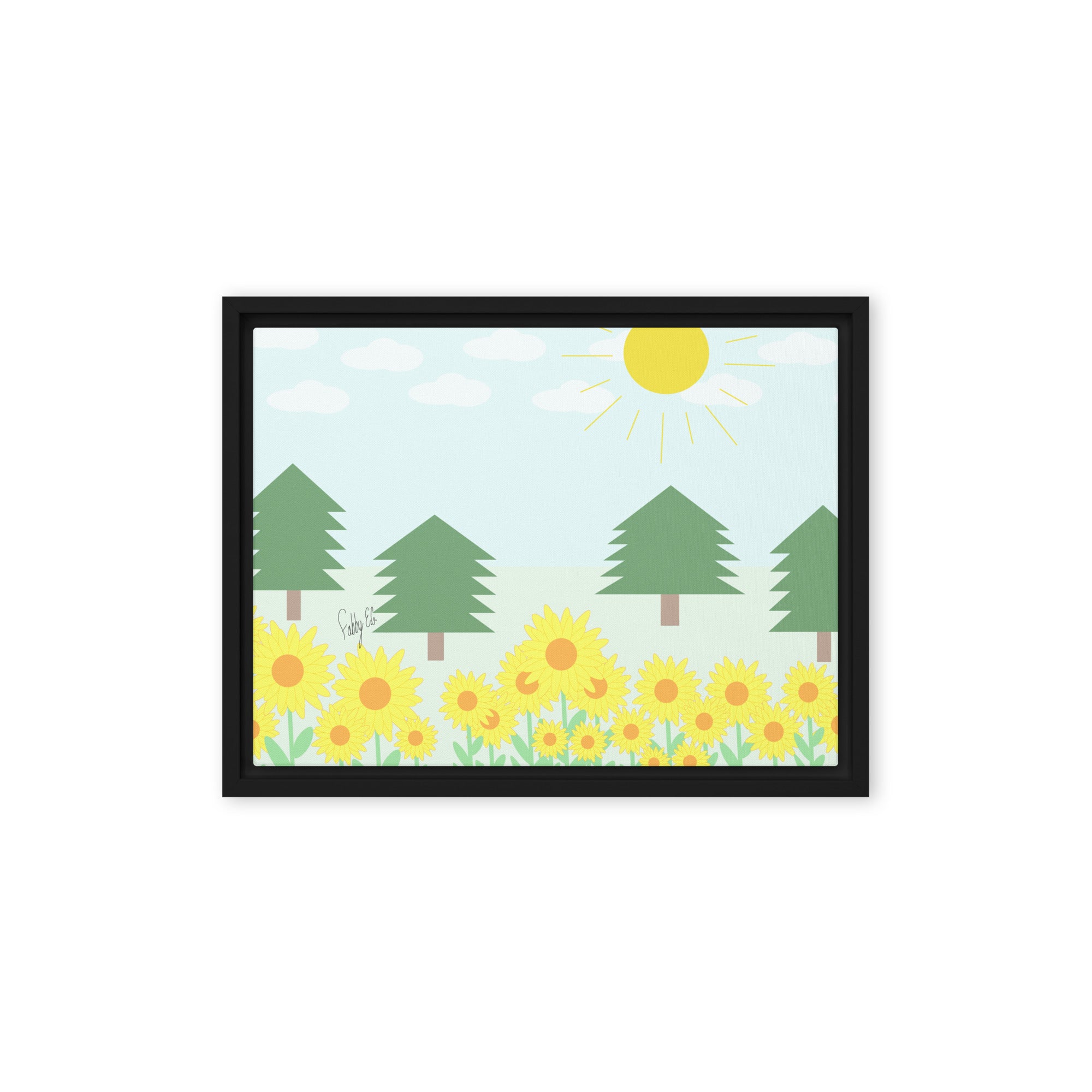 Peace day (horizontal) framed canvas