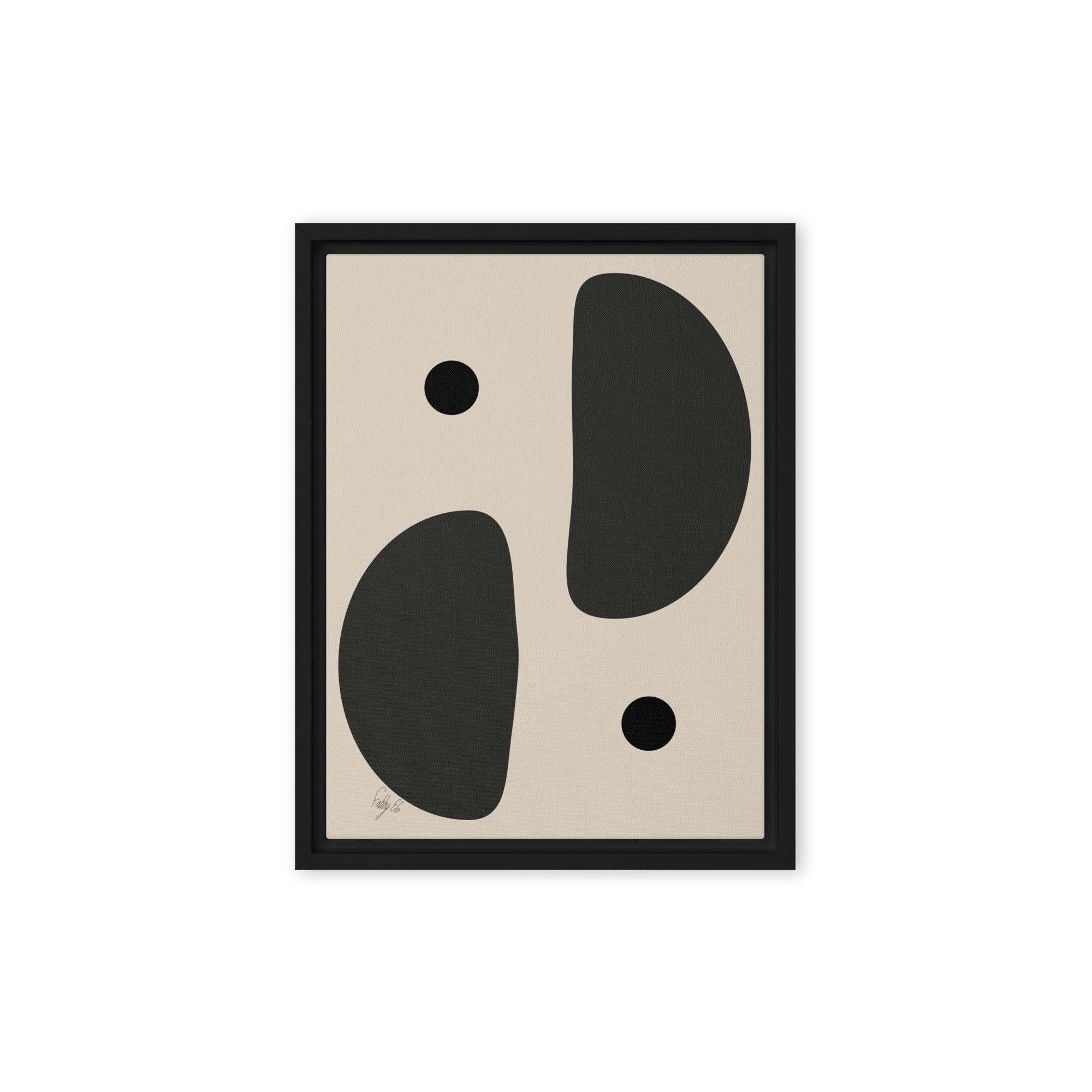 Mirror effect dots pale framed canvas