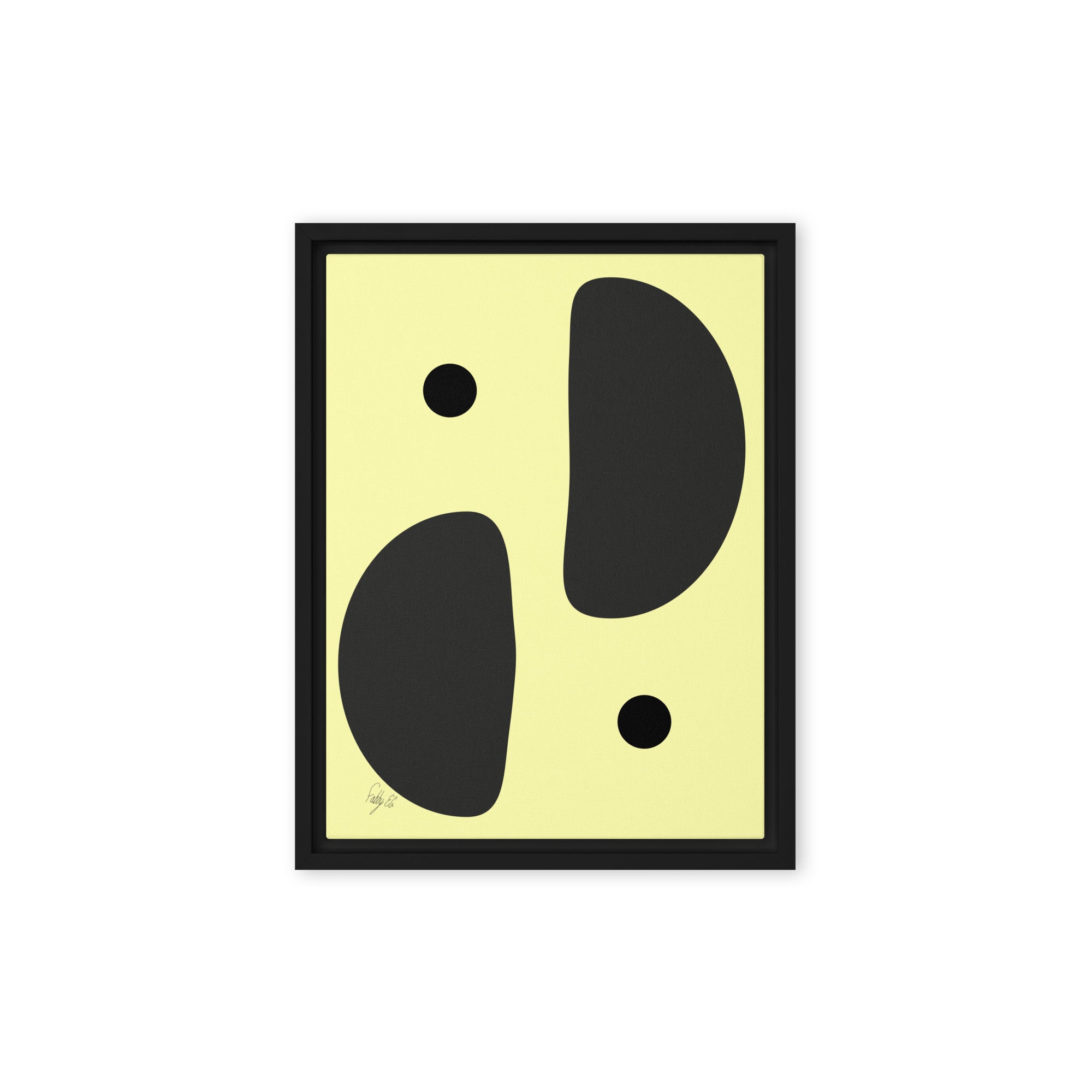 Mirror effect dots yellow warmth framed canvas