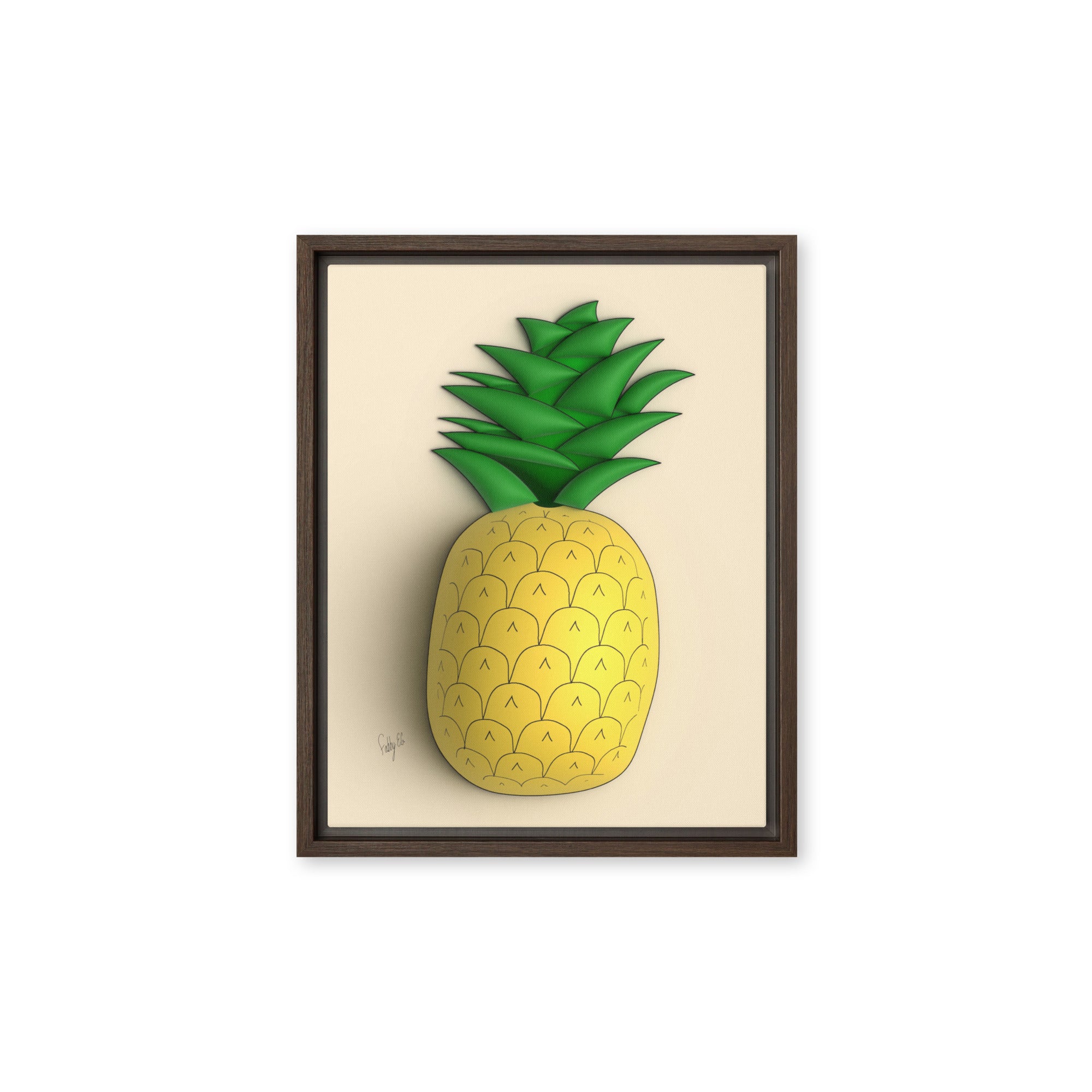 Pineapple 3D framed canvas