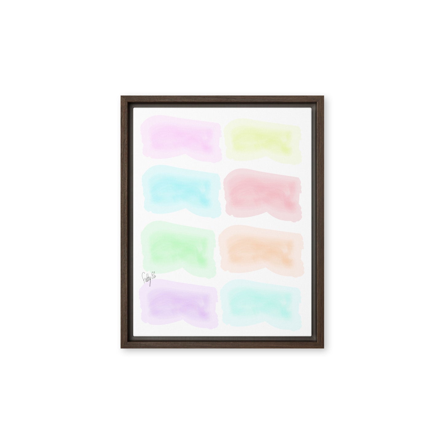 Watercolor stages framed canvas