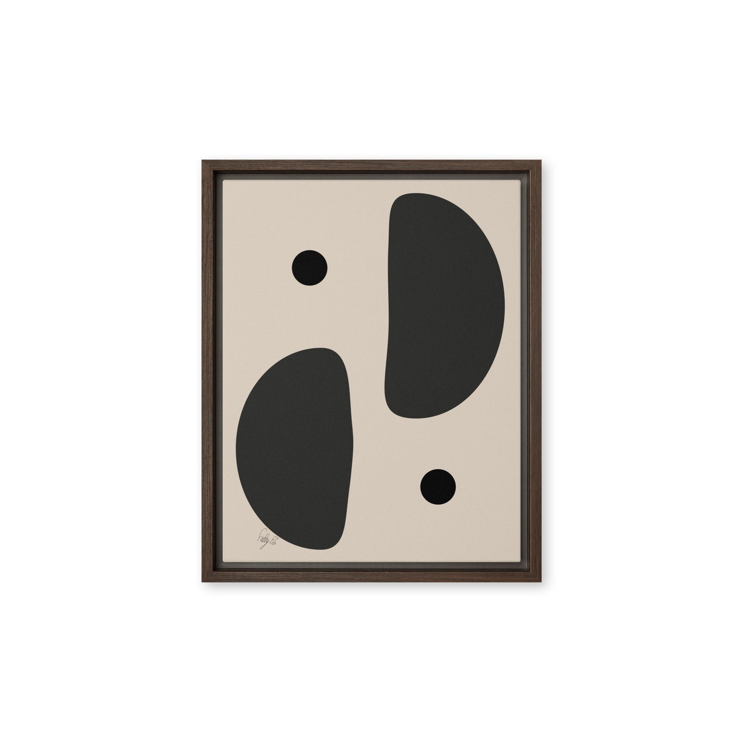 Mirror effect dots pale framed canvas