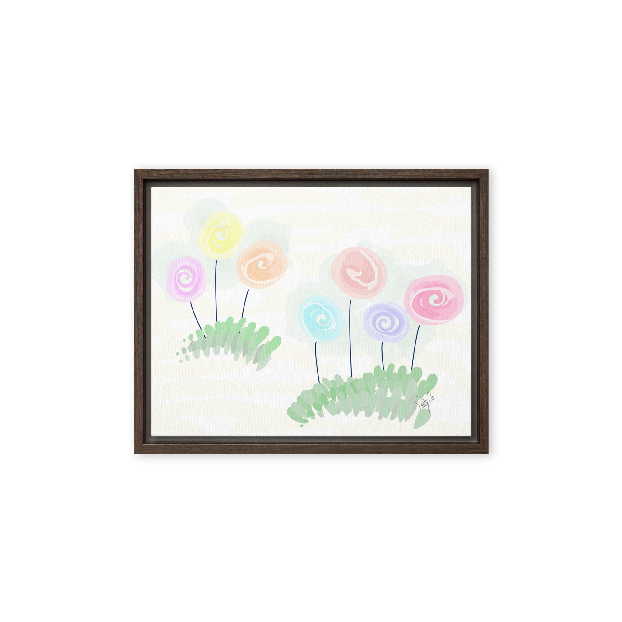 Women’s day flowers framed canvas